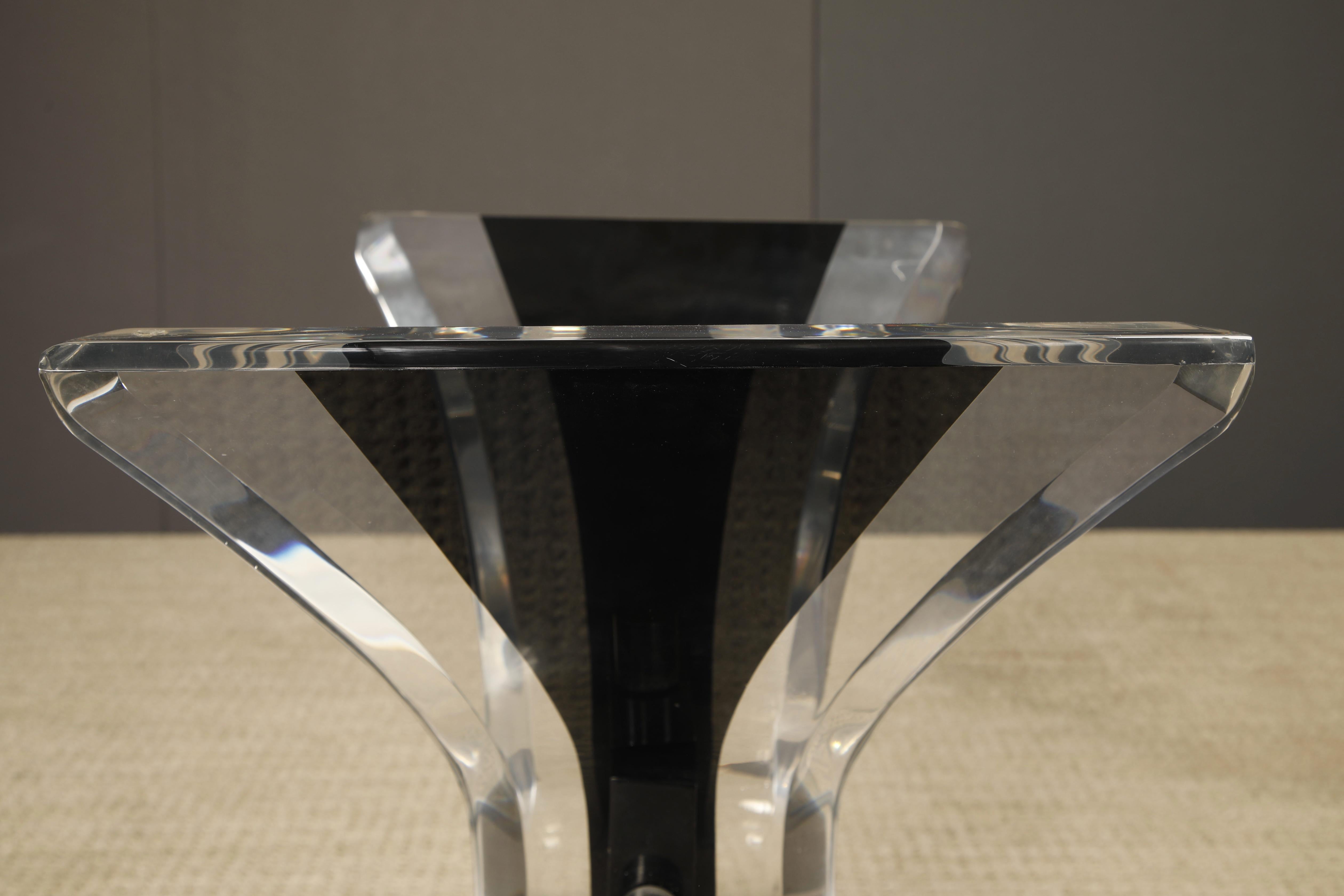 1980s Post-Modern Lucite Dining Table or Console Table Base (Glass Tops Avail) For Sale 7