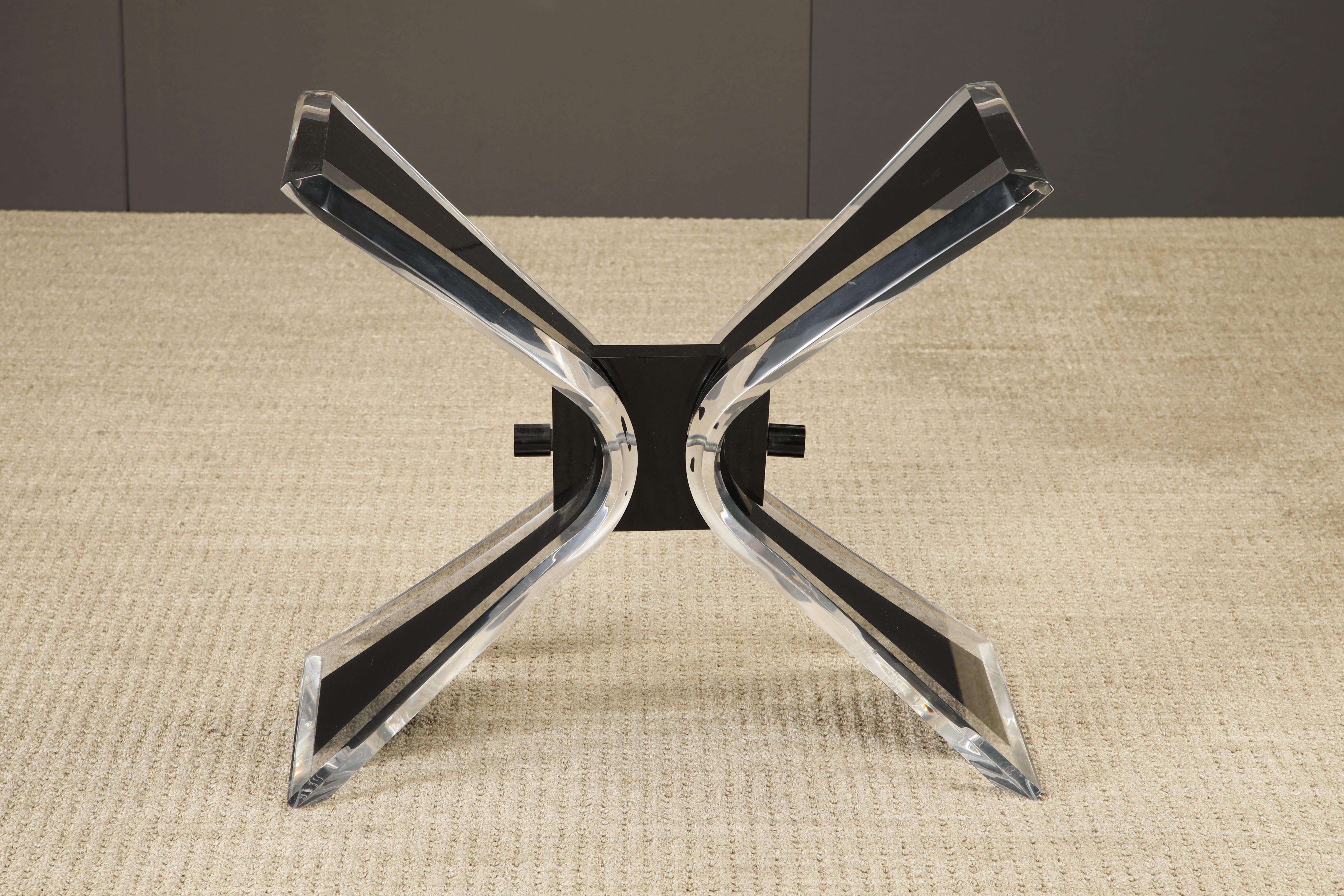 American 1980s Post-Modern Lucite Dining Table or Console Table Base (Glass Tops Avail) For Sale