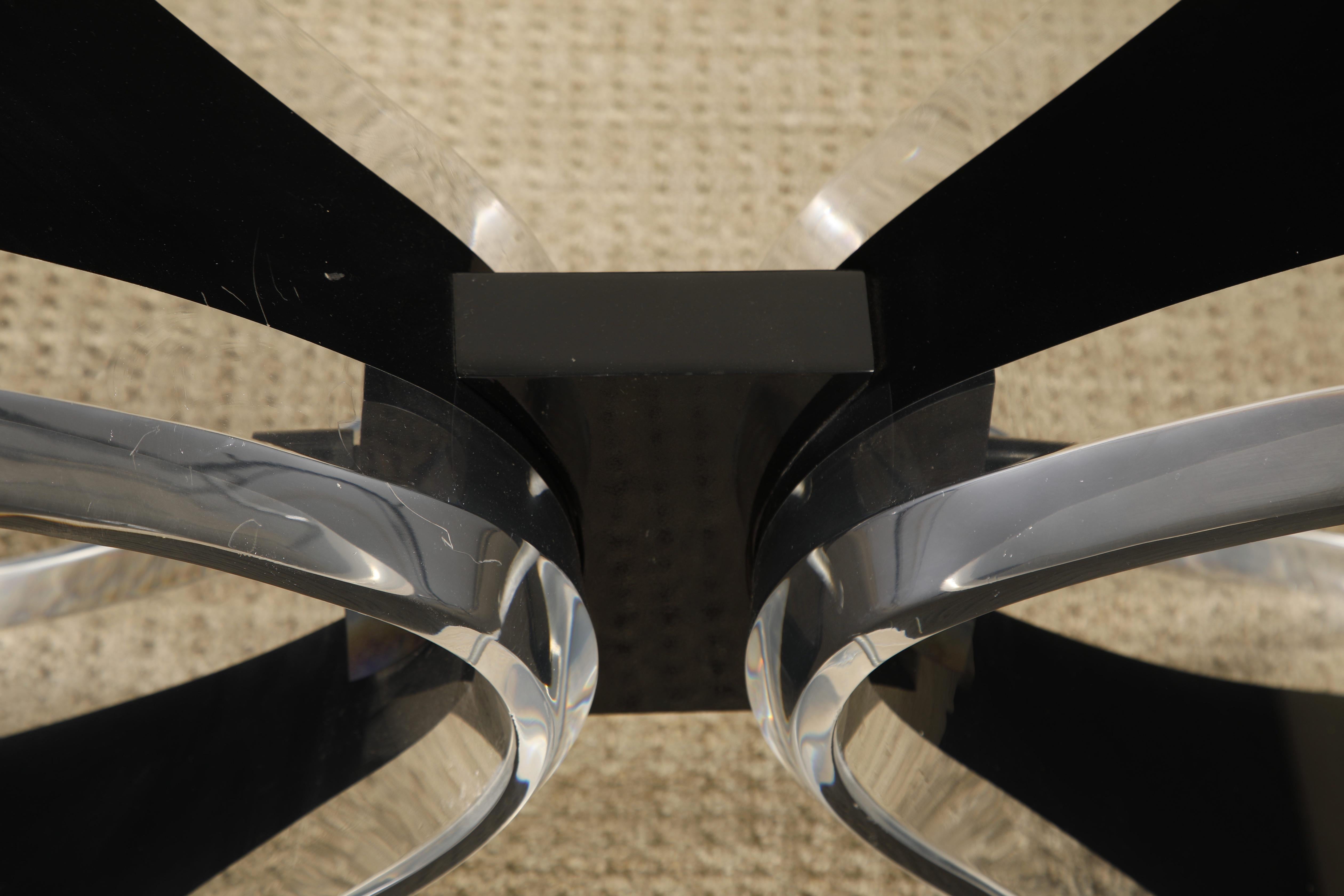 1980s Post-Modern Lucite Dining Table or Console Table Base (Glass Tops Avail) In Good Condition For Sale In Los Angeles, CA