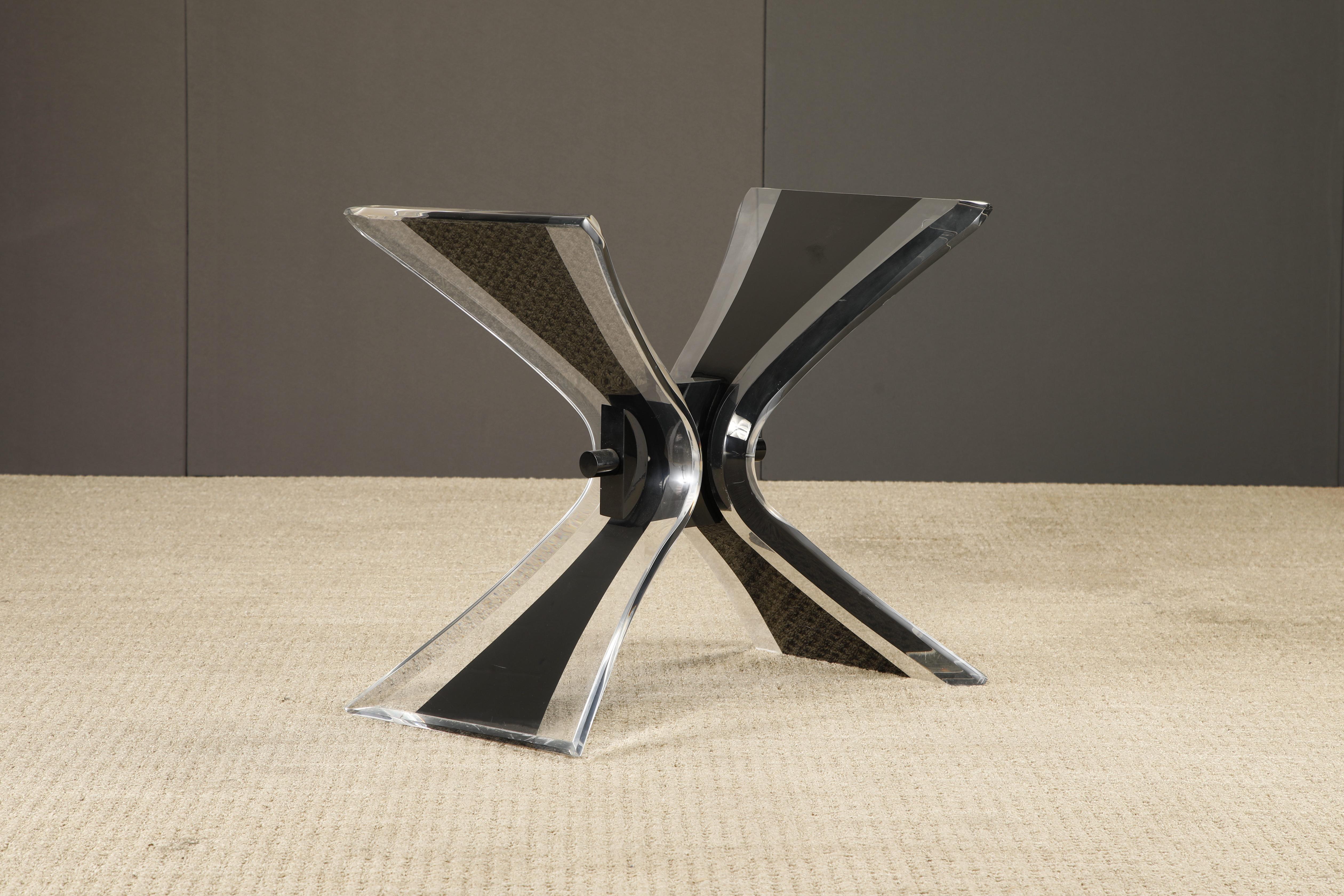 1980s Post-Modern Lucite Dining Table or Console Table Base (Glass Tops Avail) For Sale 1