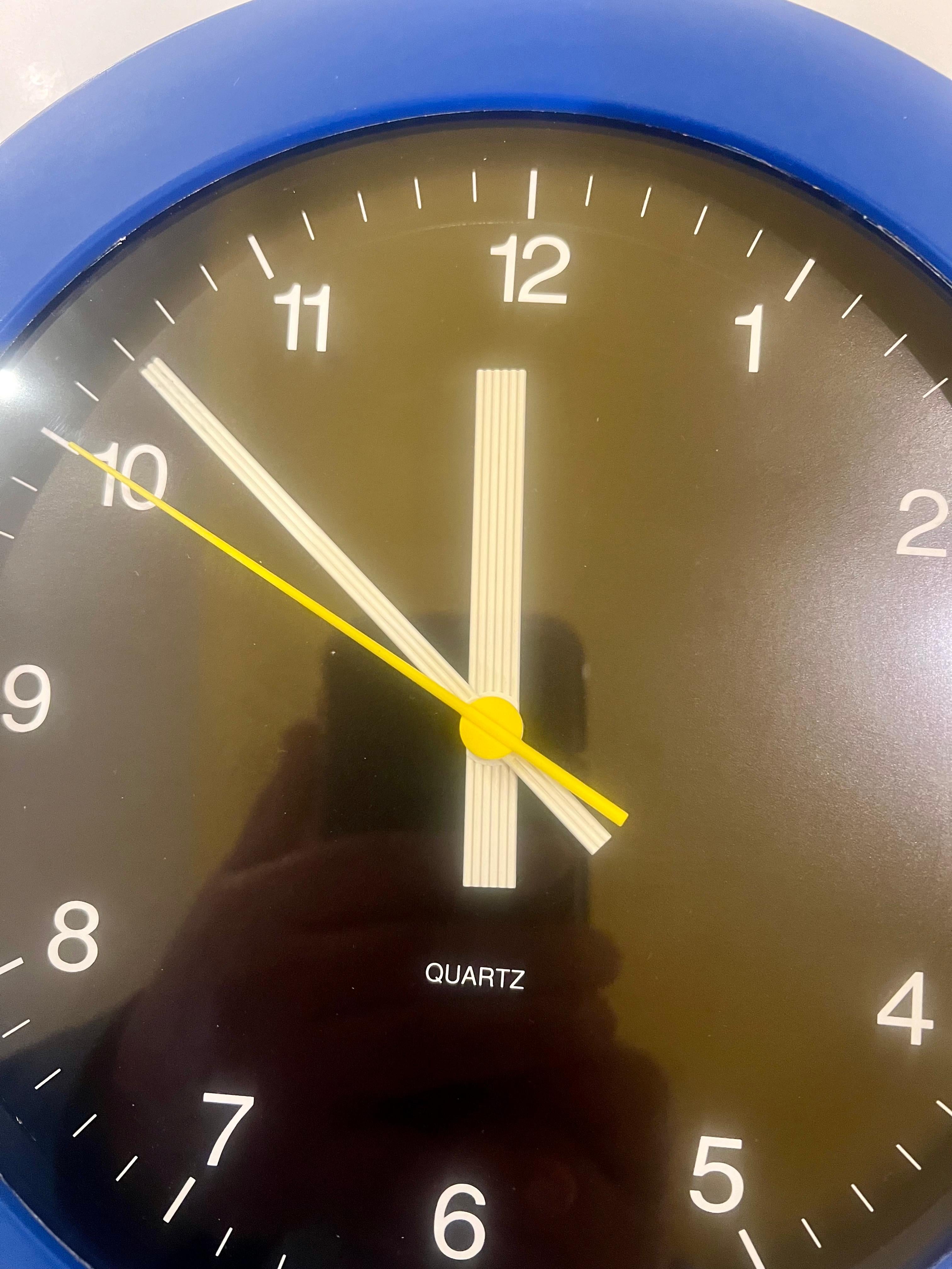 Post-Modern 1980's Post Modern Memphis Era Wall clock by Junghans Made in France
