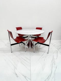 1980s Post Modern Memphis Milano Style Dining Table, Carrara Marble Top
