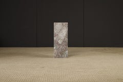 1980's Post-Modern Pink and Grey Exotic Marble Column Pedestal