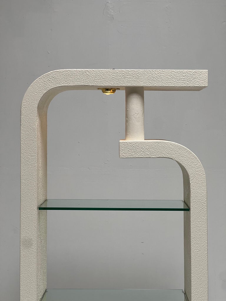 1980s Post Modern Plaster Sculptural Etagere / Bookshelf / Shelving