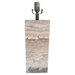 1980s Post Modern Solid Marble & Bronze Table Lamp