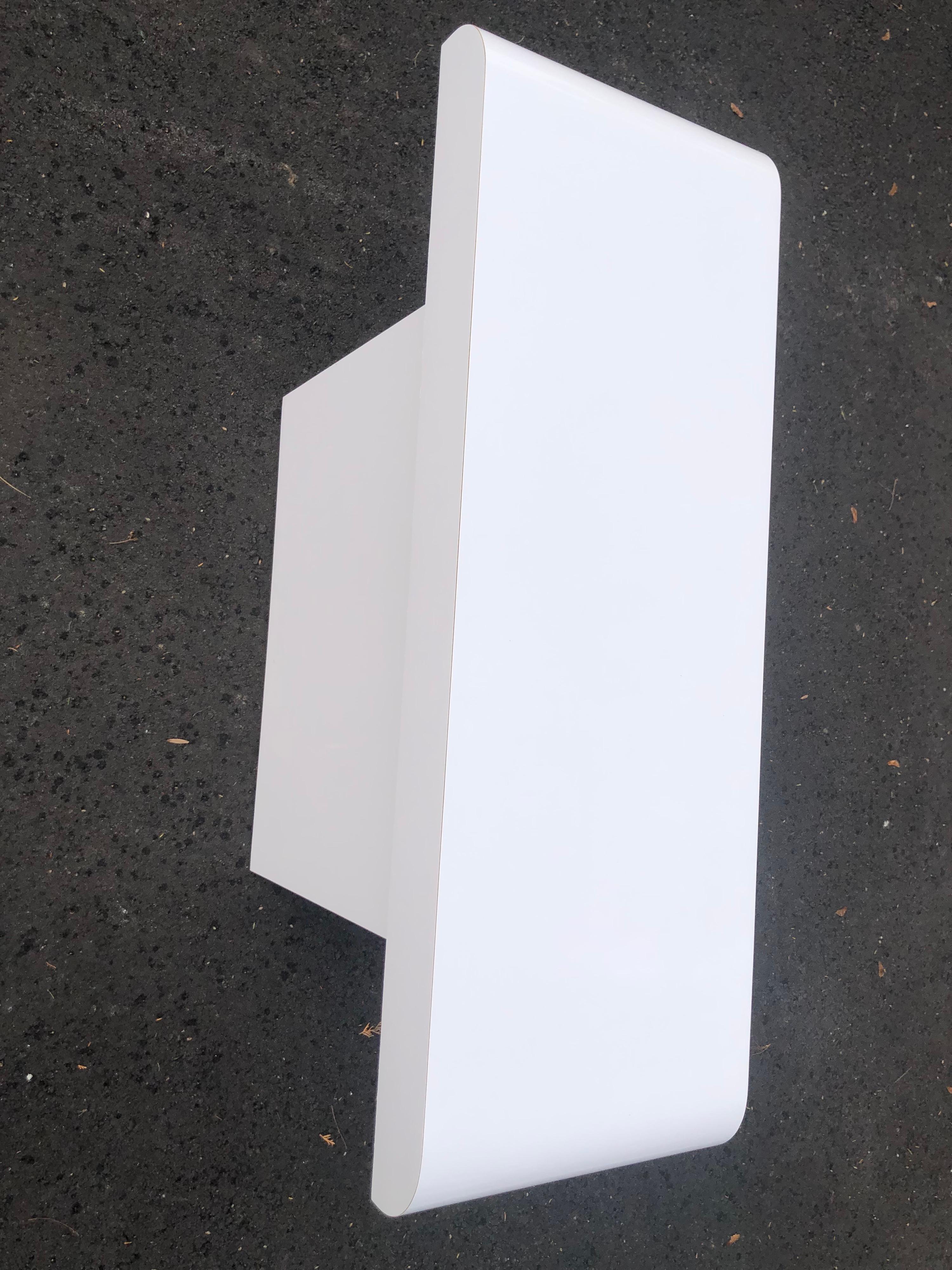 1980's Post Modern White Console Table For Sale 4