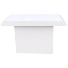 1980's Post Modern White Console Table