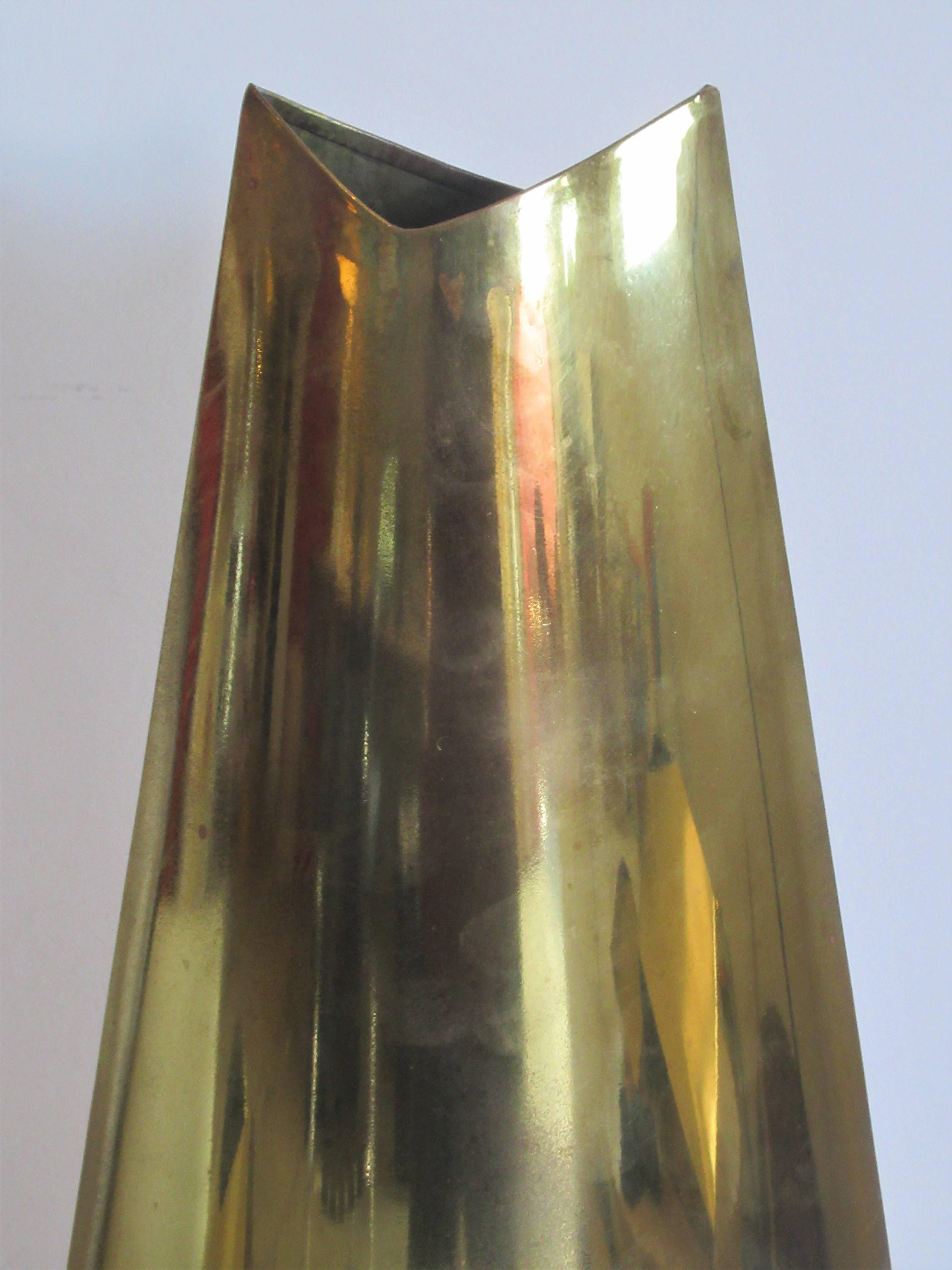 1980's Post Modernist Brass Vases by James Johnston 5