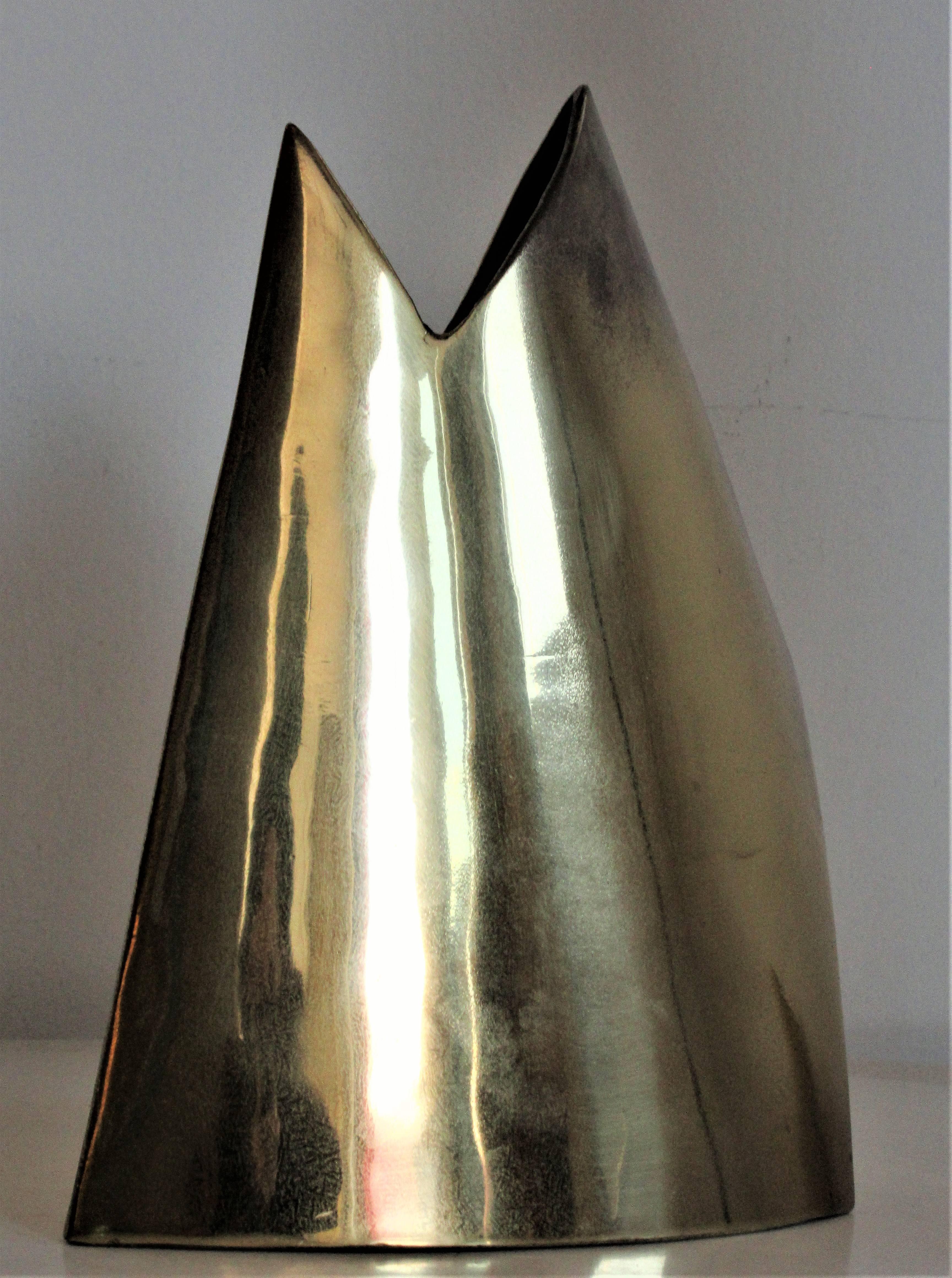 Post-Modern 1980's Post Modernist Brass Vases by James Johnston