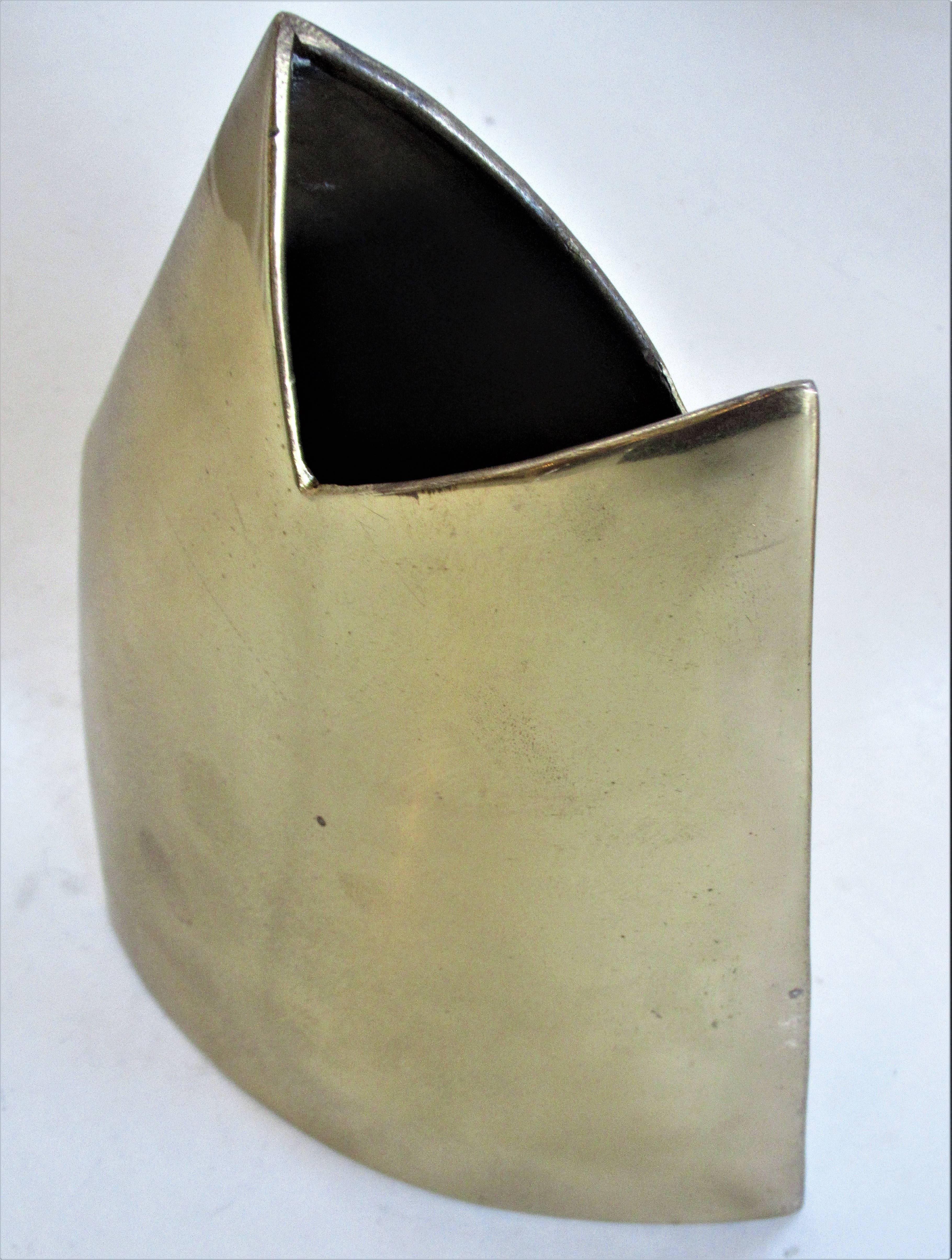 1980's Post Modernist Brass Vases by James Johnston 2