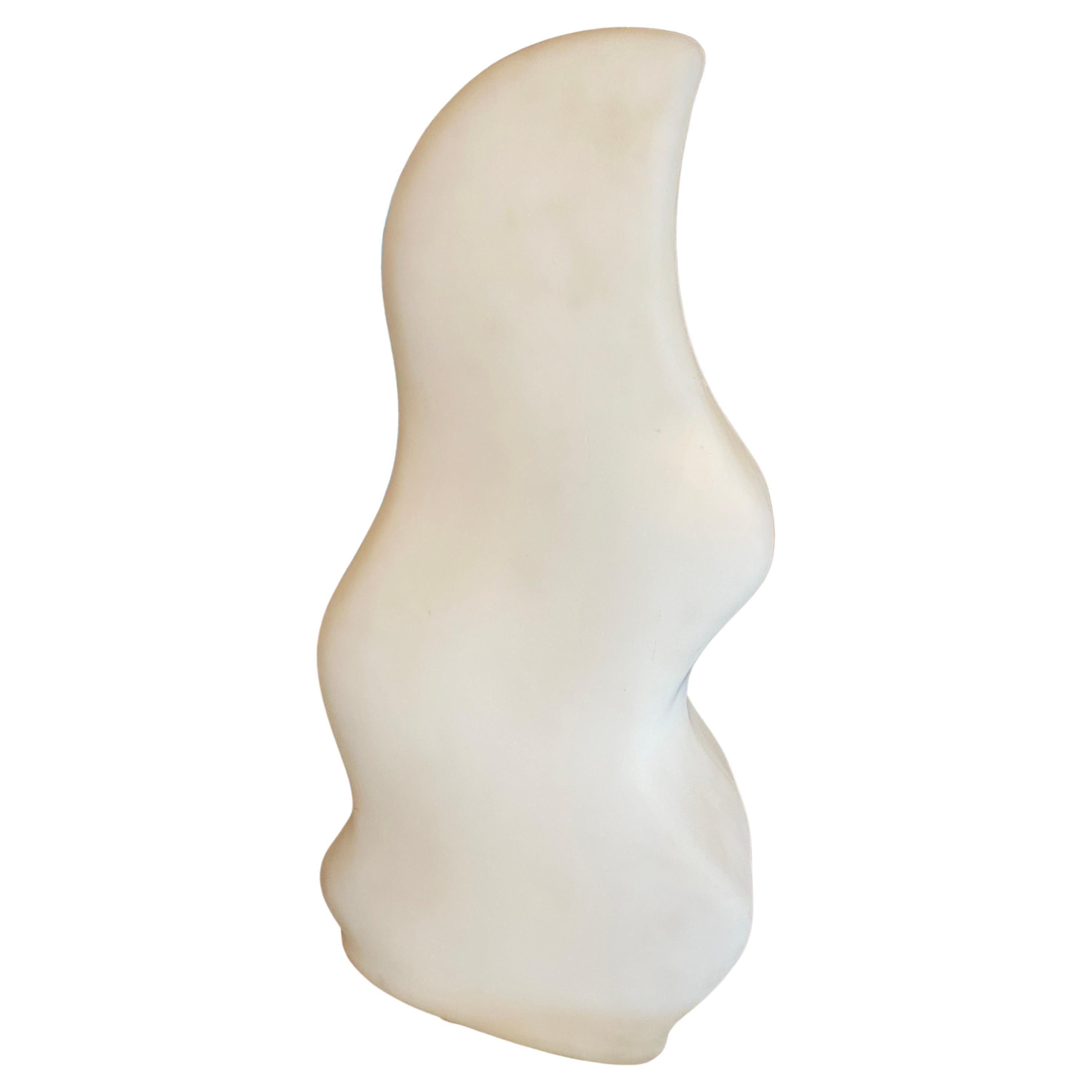 This lamp is characterized by its unique, sculptural form that evokes the shape of an iceberg. The design showcases smooth, flowing curves and organic contours, giving it a striking, almost abstract appearance.
The lamp is crafted from frosted