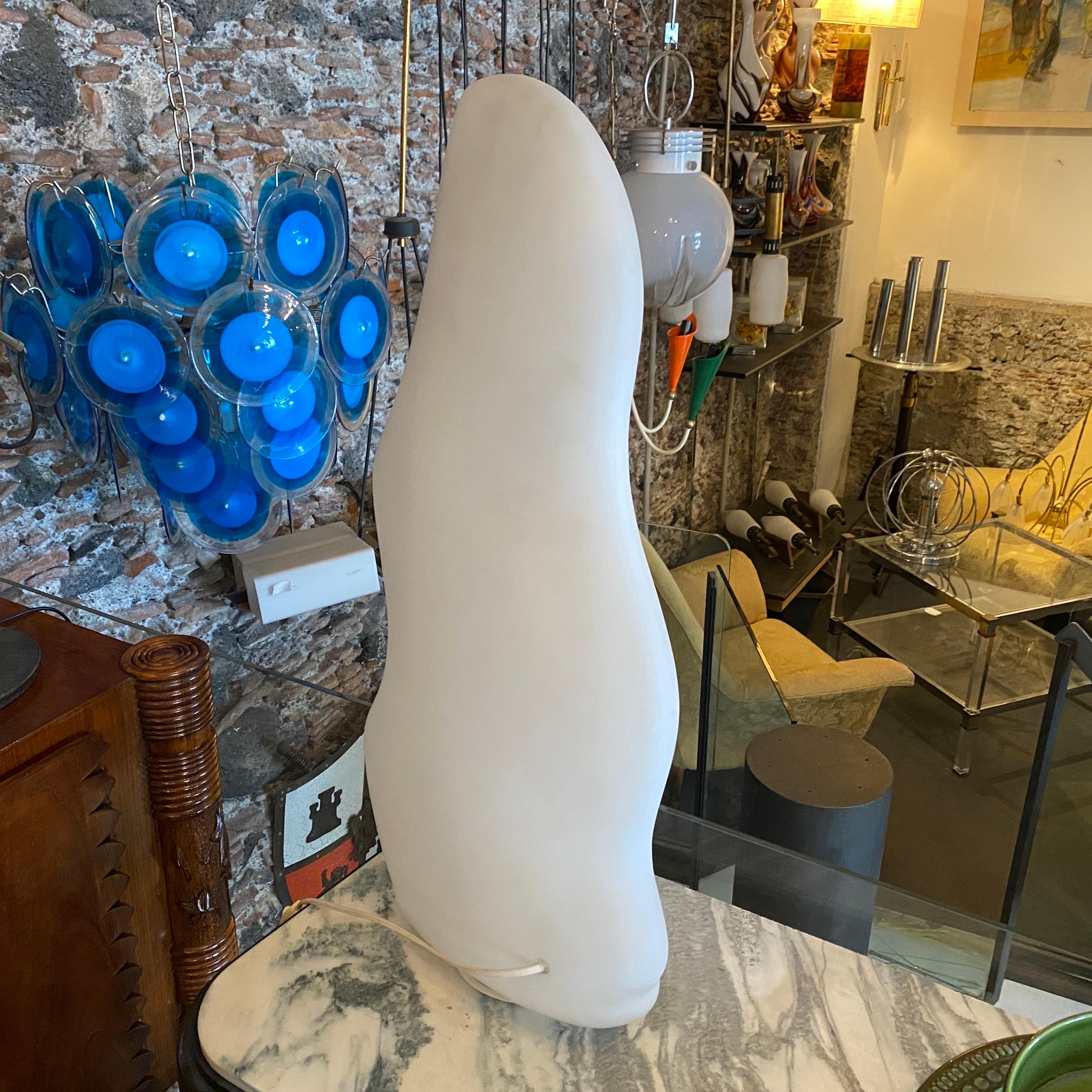 Italian 1980s Post-Modernist Frosted Glass Iceberg Table Lamp