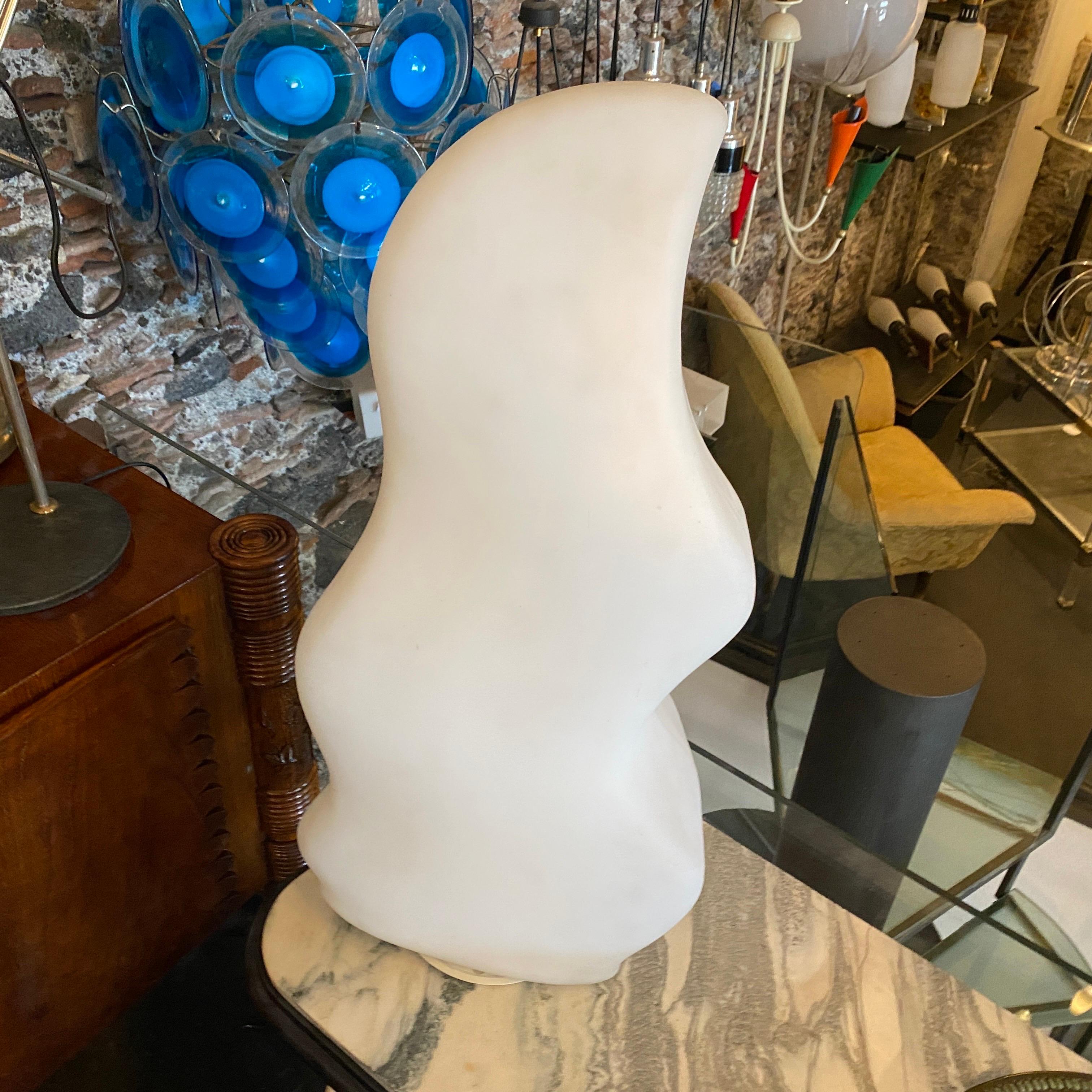 1980s Post-Modernist Frosted Glass Iceberg Table Lamp 3