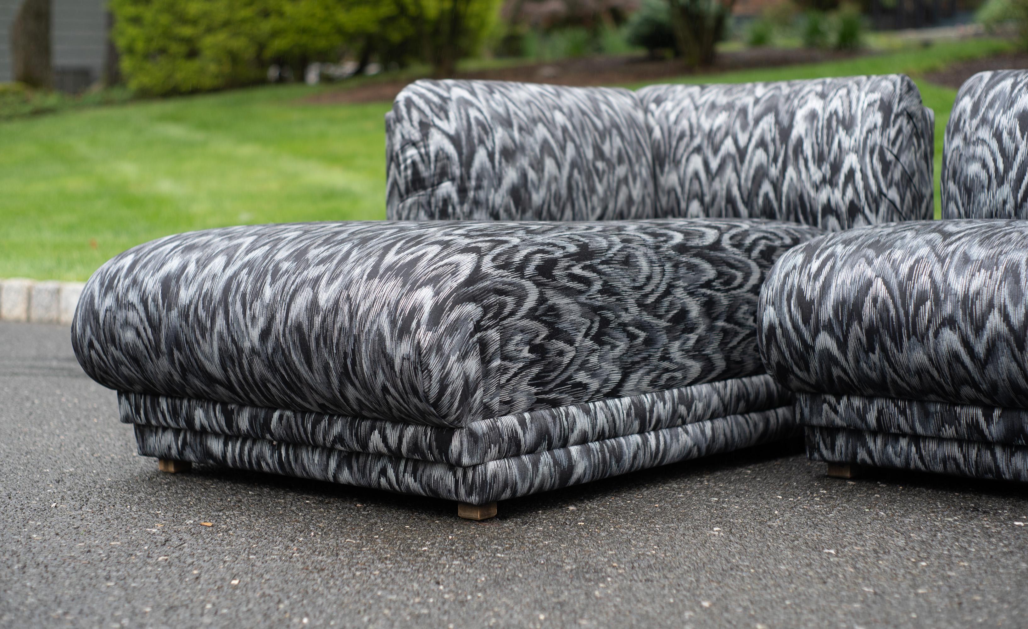 Canapé sectionnel 5 pièces postmoderne des années 1980 par Flair, Bernhardt avec chaise et angle en vente 6