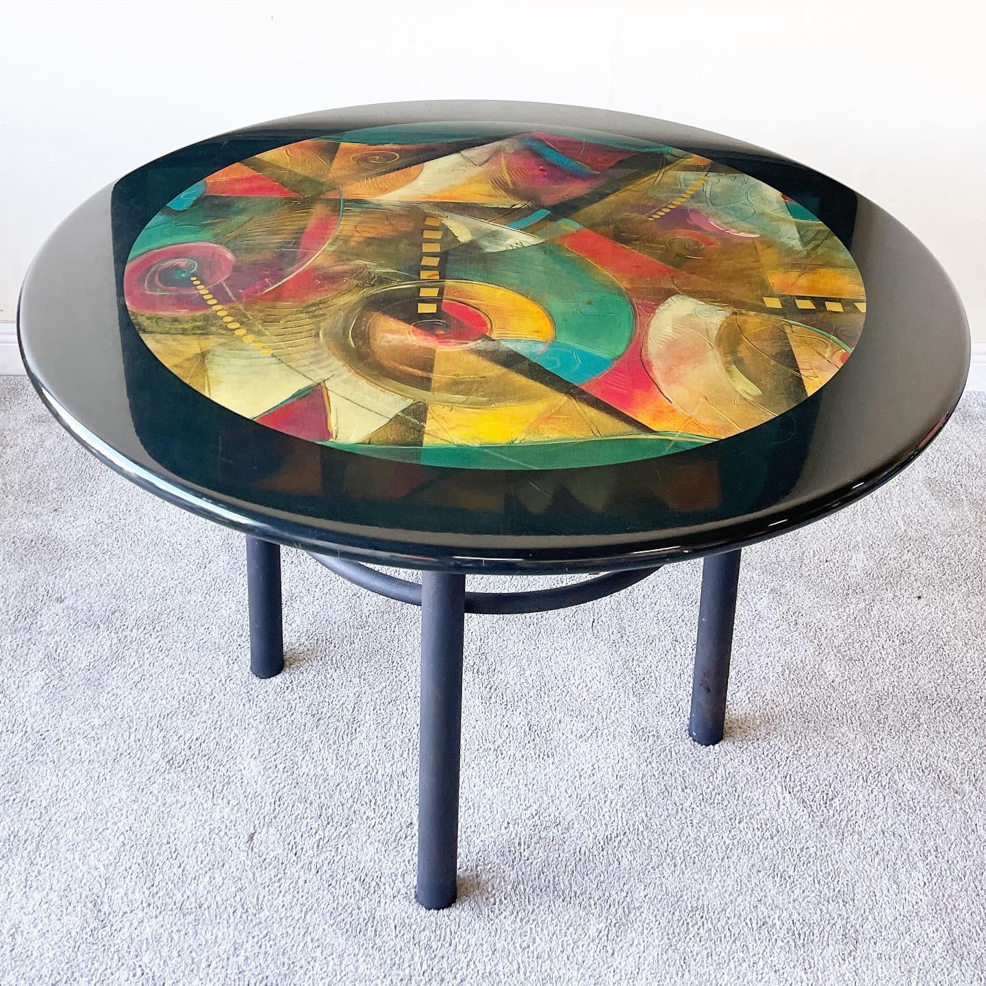 1980s Postmodern Abstract Acrylic Lacquer Dining Table by Empire Art ...