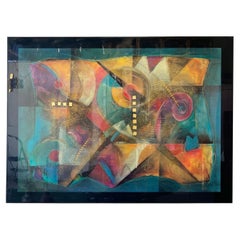 Postmoderne abstrakte Acryl-Lack-Wandkunst von Empire Art Miami, 1980er Jahre