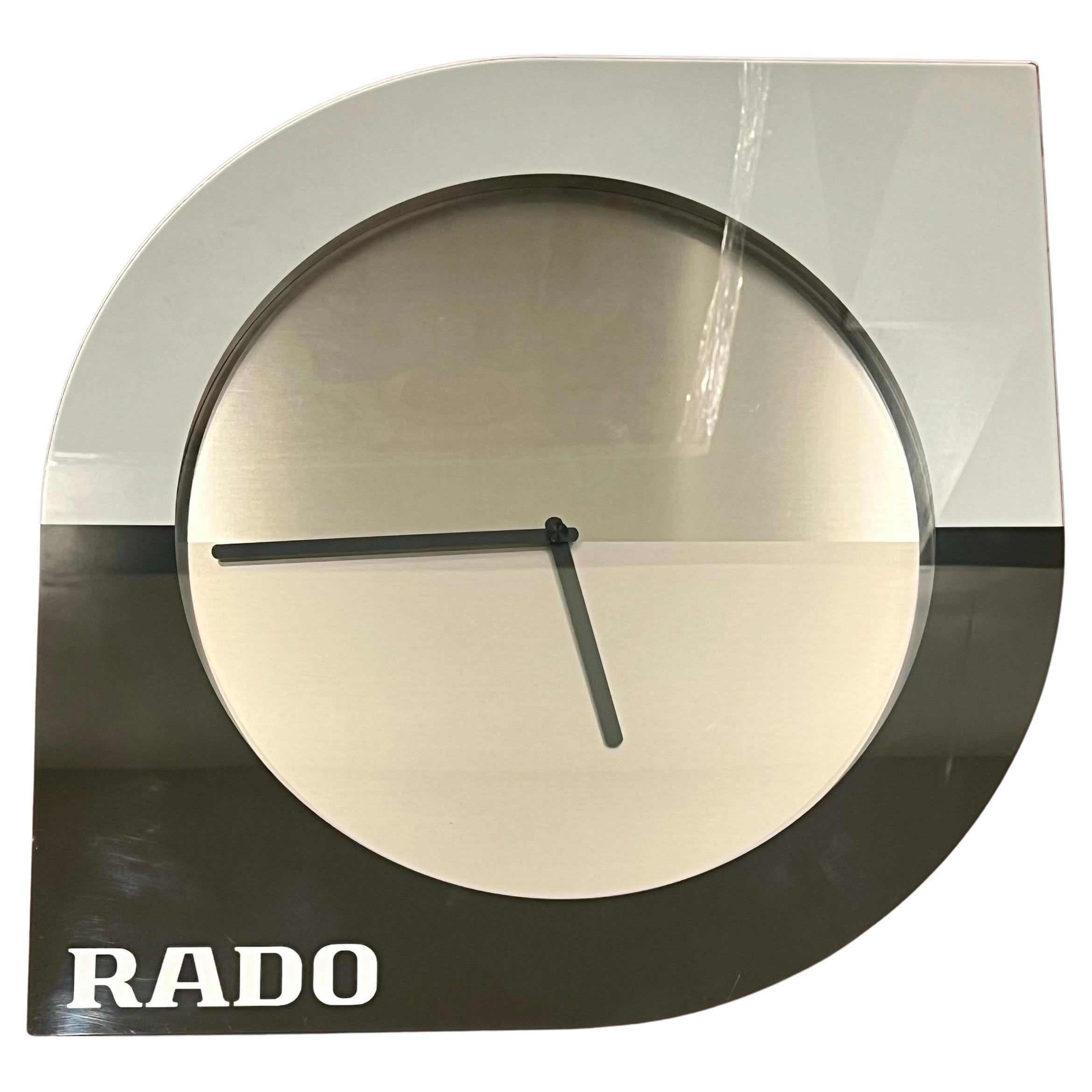 1980's Postmodern Advertising Wall Clock by RADO of Switzerland