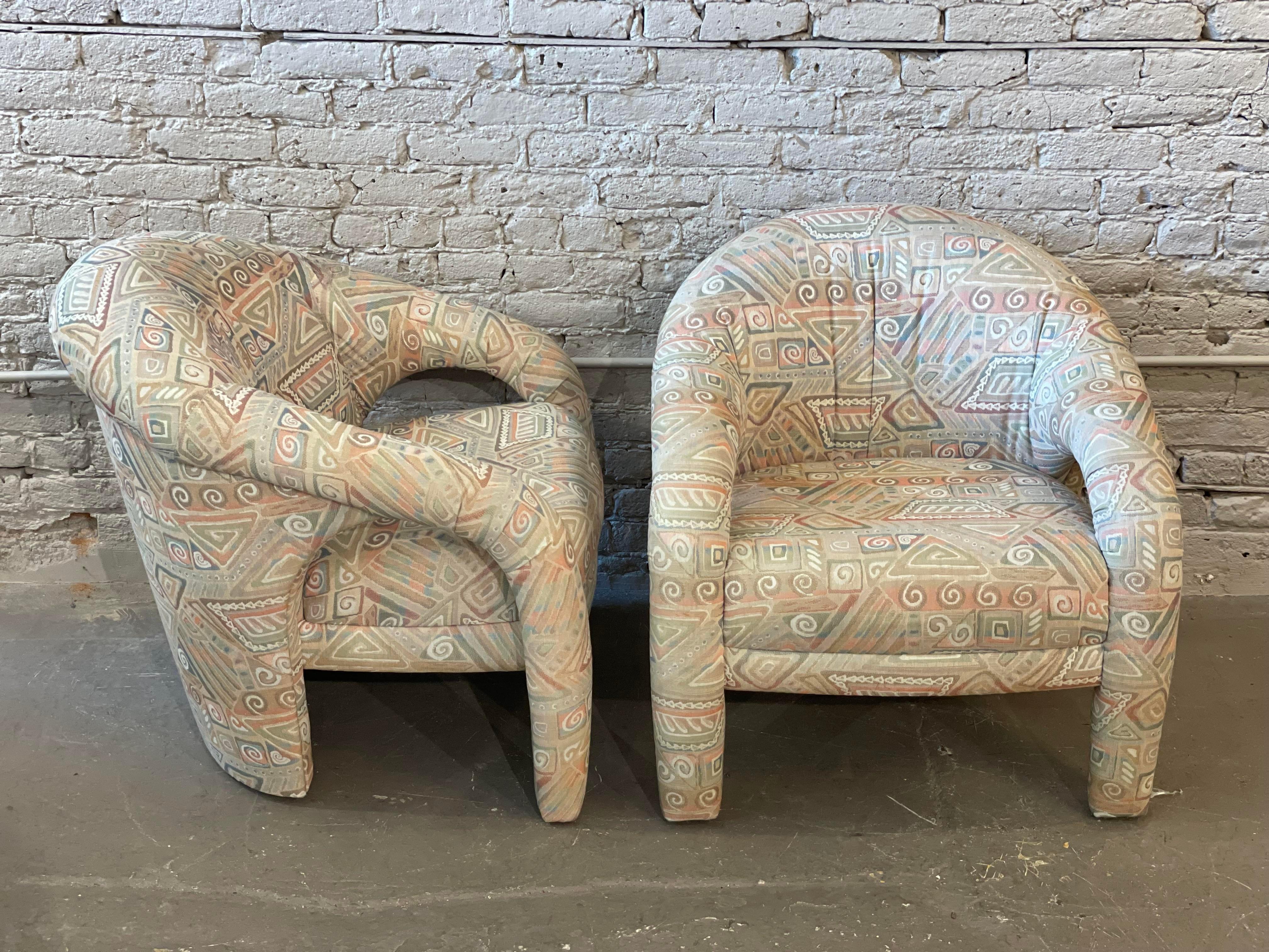 1980s Postmodern Arc Chairs, a Pair For Sale 5