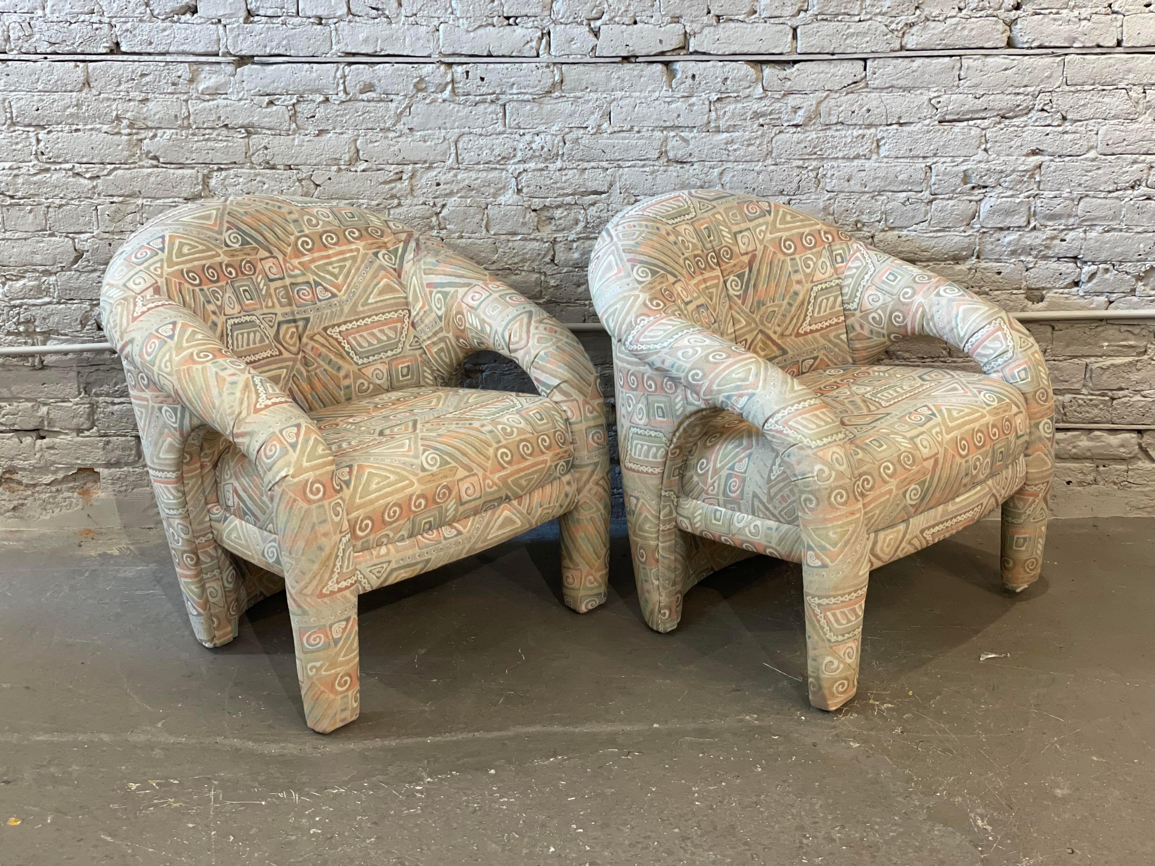 1980s Postmodern Arc Chairs, a Pair For Sale 6