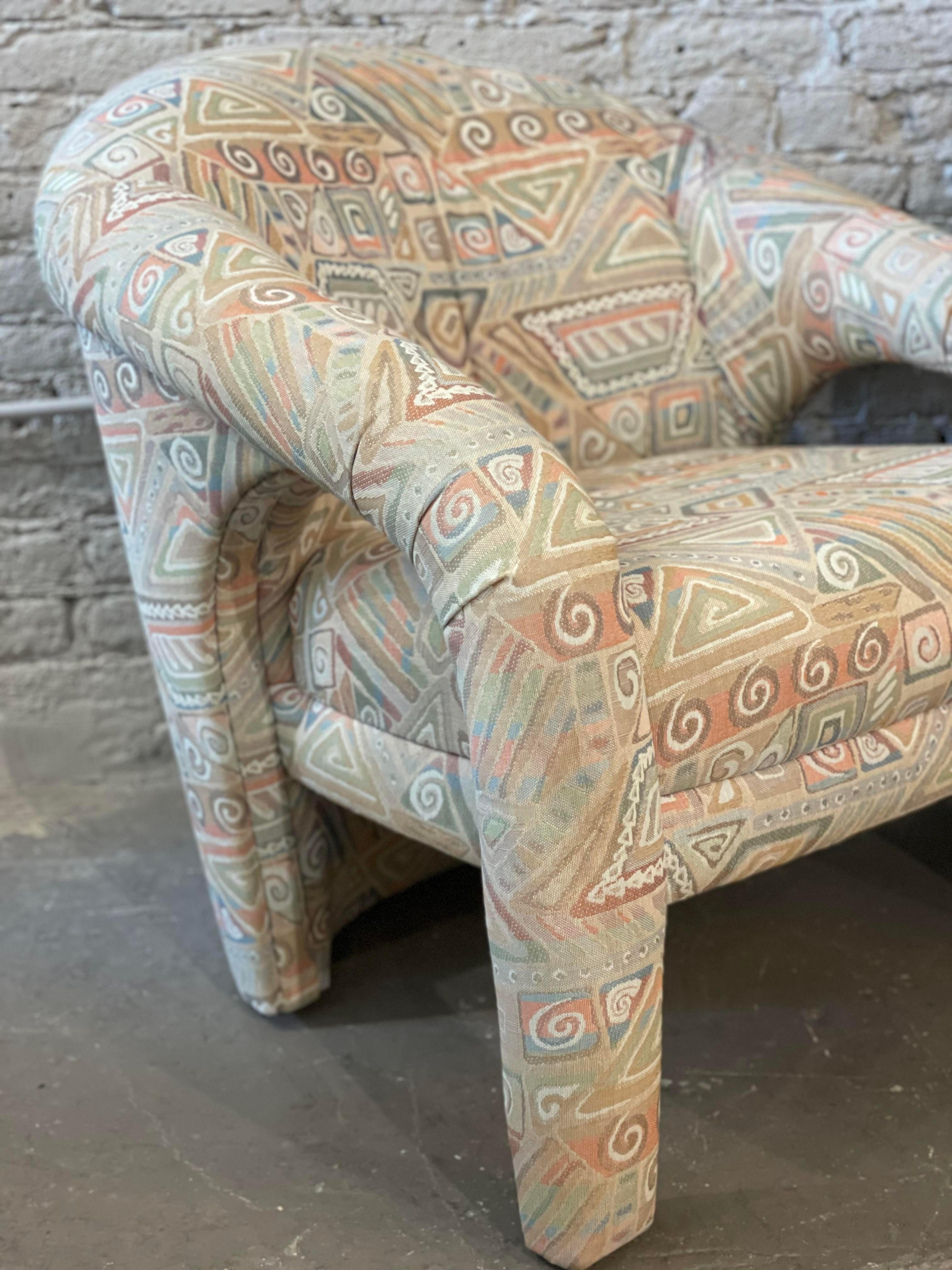 1980s Postmodern Arc Chairs, a Pair In Good Condition For Sale In Chicago, IL