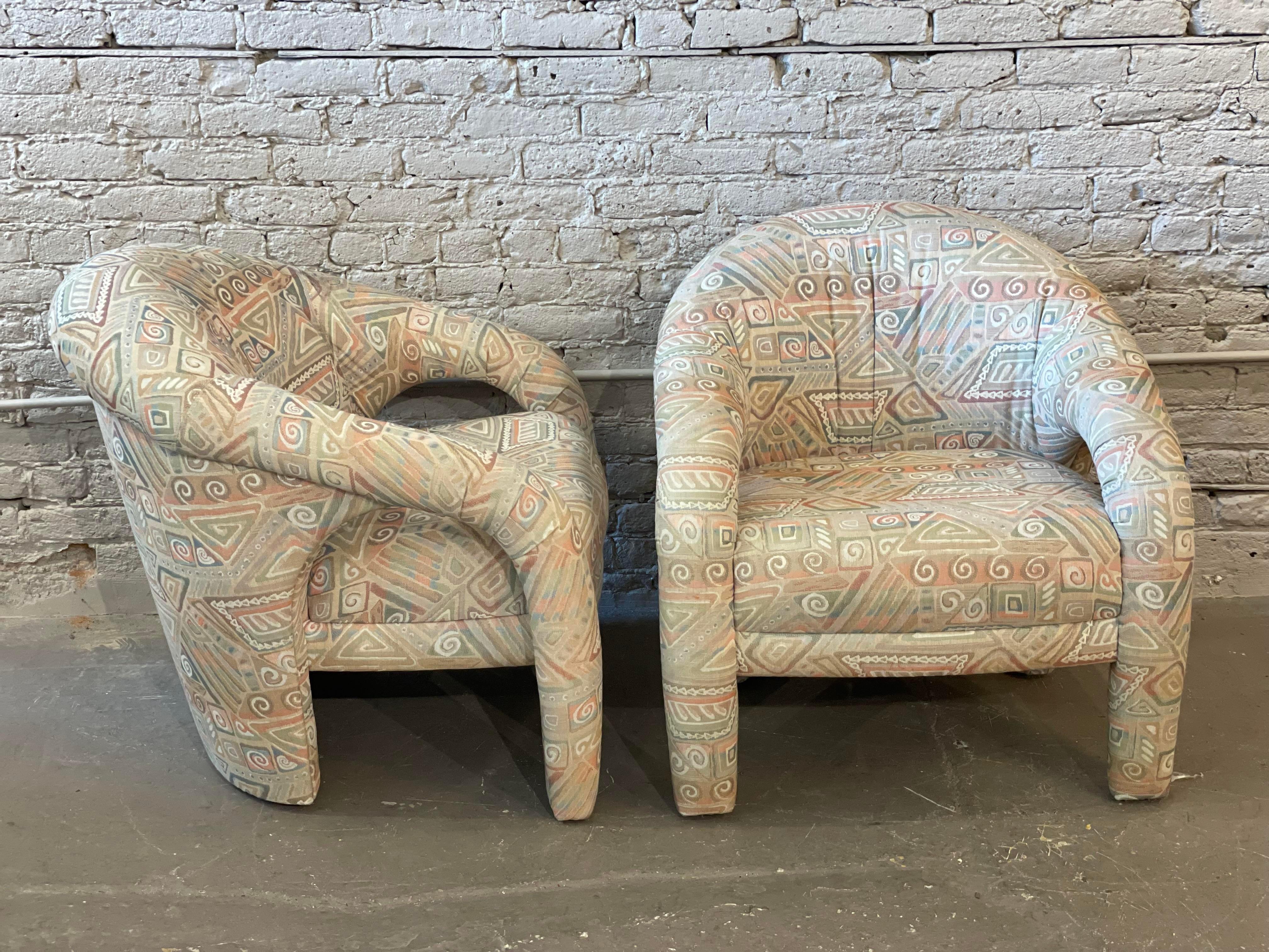 1980s Postmodern Arc Chairs, a Pair For Sale 3