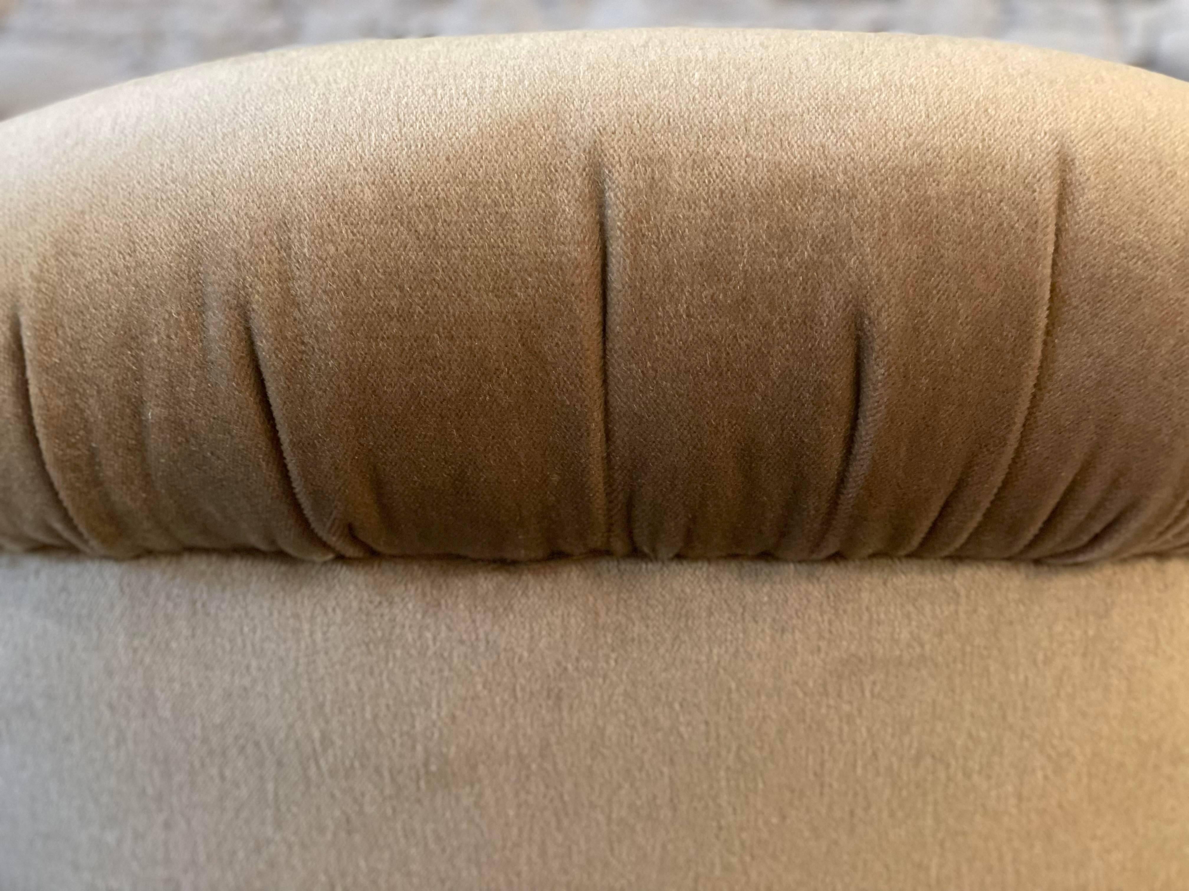 Post-Modern 1980s Postmodern Arc Sculptural Chairs in Camel Mohair, a Pair For Sale