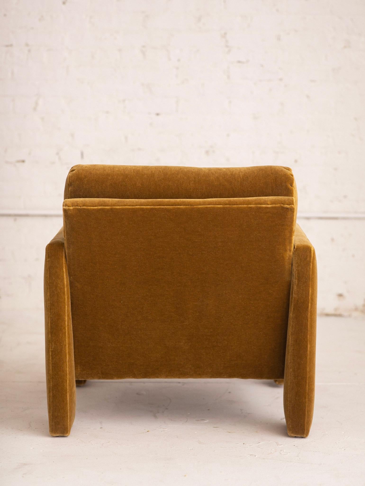1980s Postmodern Architectural Armchair in Camel Mohair 4