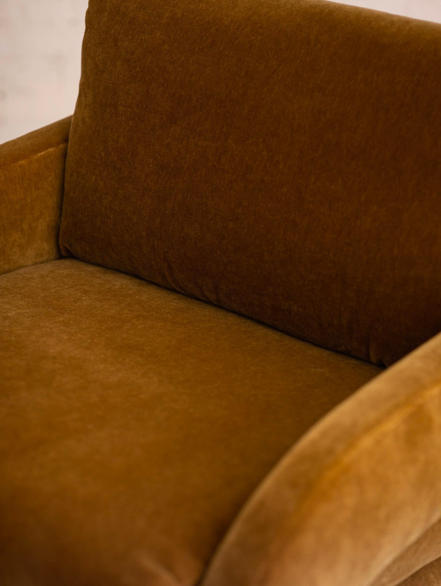 1980s Postmodern Architectural Armchair in Camel Mohair 7
