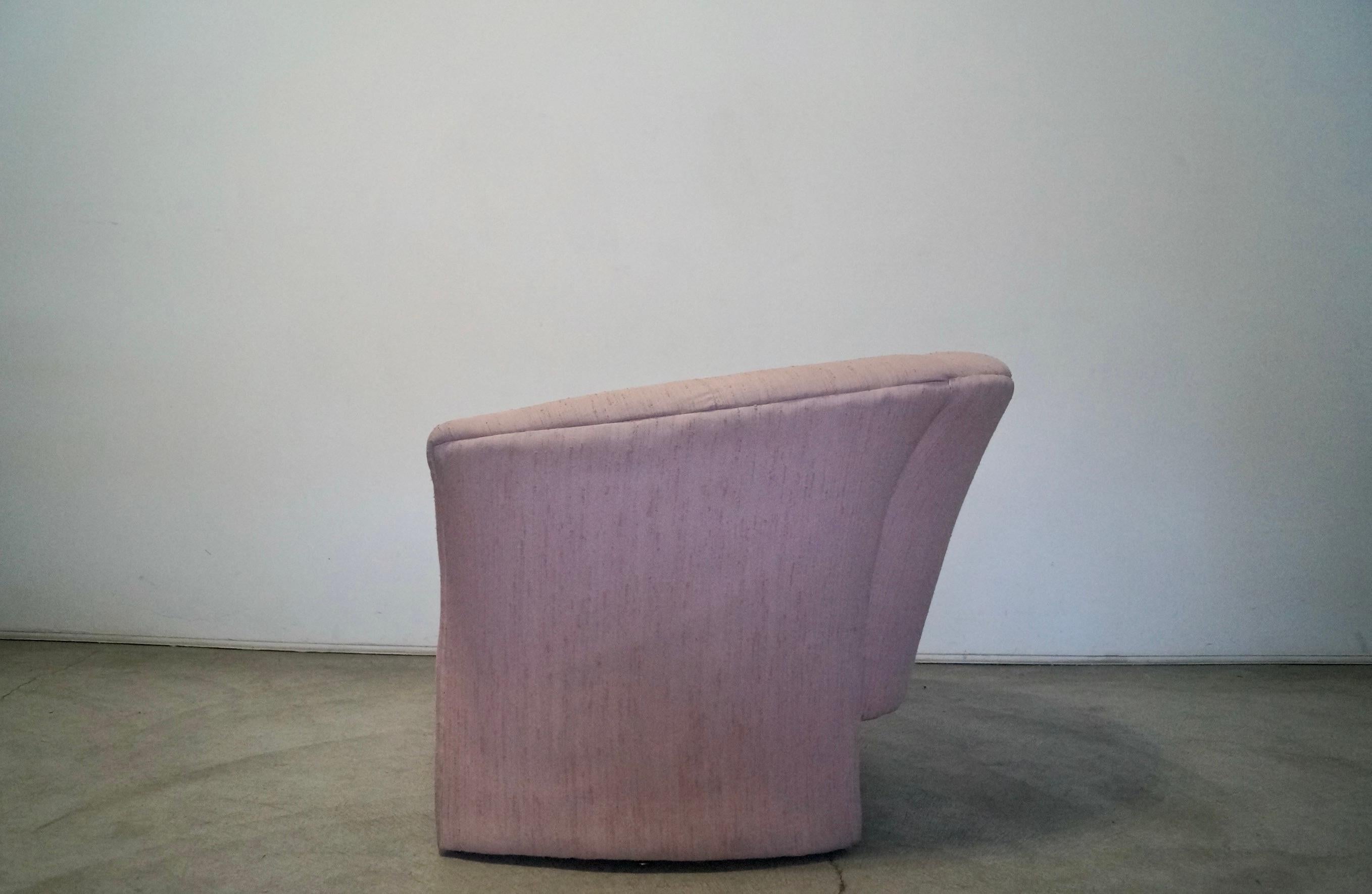 1980er Postmoderner Art Deco Barrel Club Lounge Chair im Angebot 4