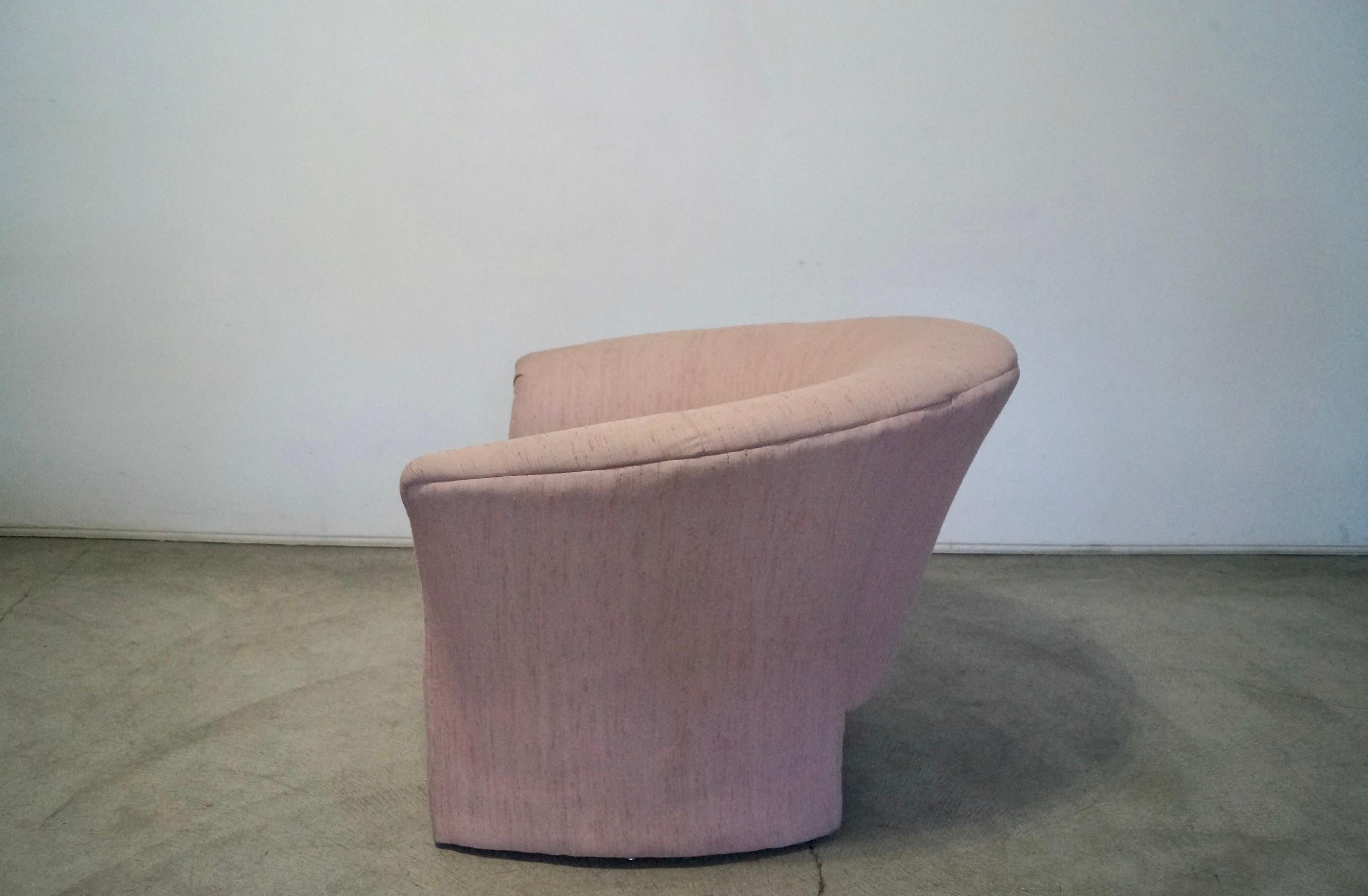 1980er Postmoderner Art Deco Barrel Club Lounge Chair im Angebot 5