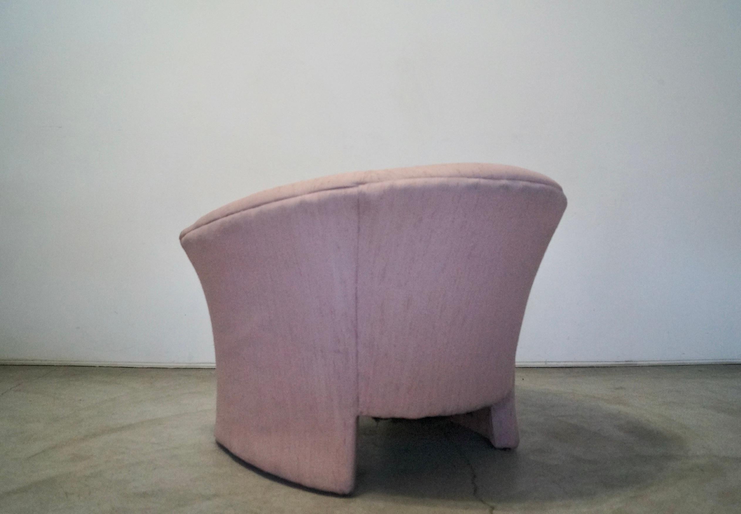 1980's Postmodern Art Deco Barrel Club Lounge Chair For Sale 5