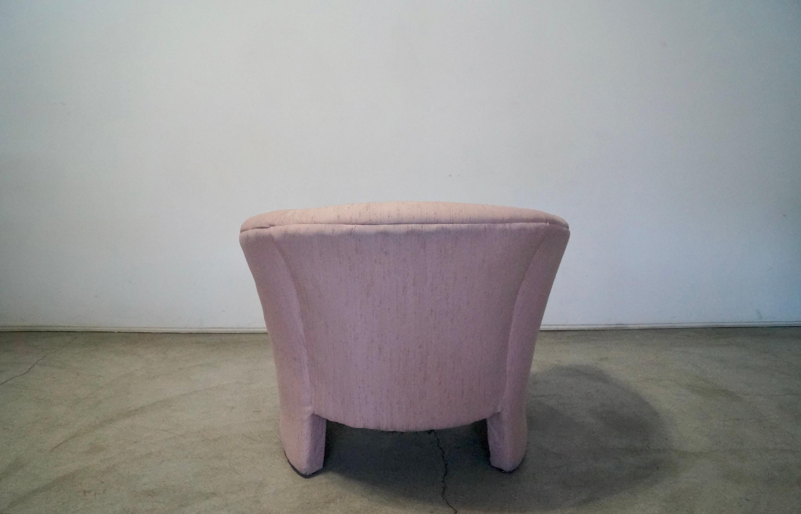 1980er Postmoderner Art Deco Barrel Club Lounge Chair im Angebot 7