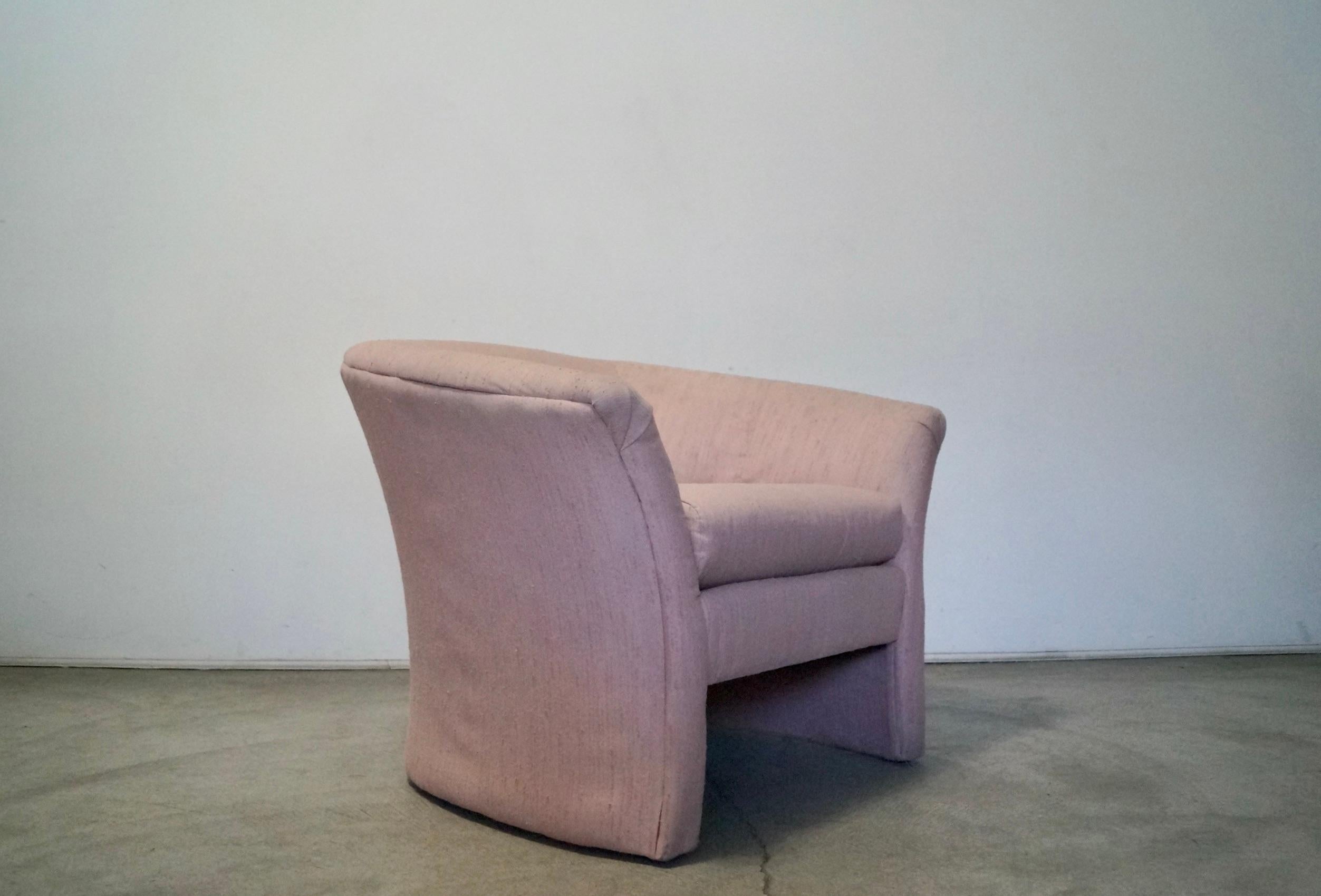 1980's Postmodern Art Deco Barrel Club Lounge Chair For Sale 8