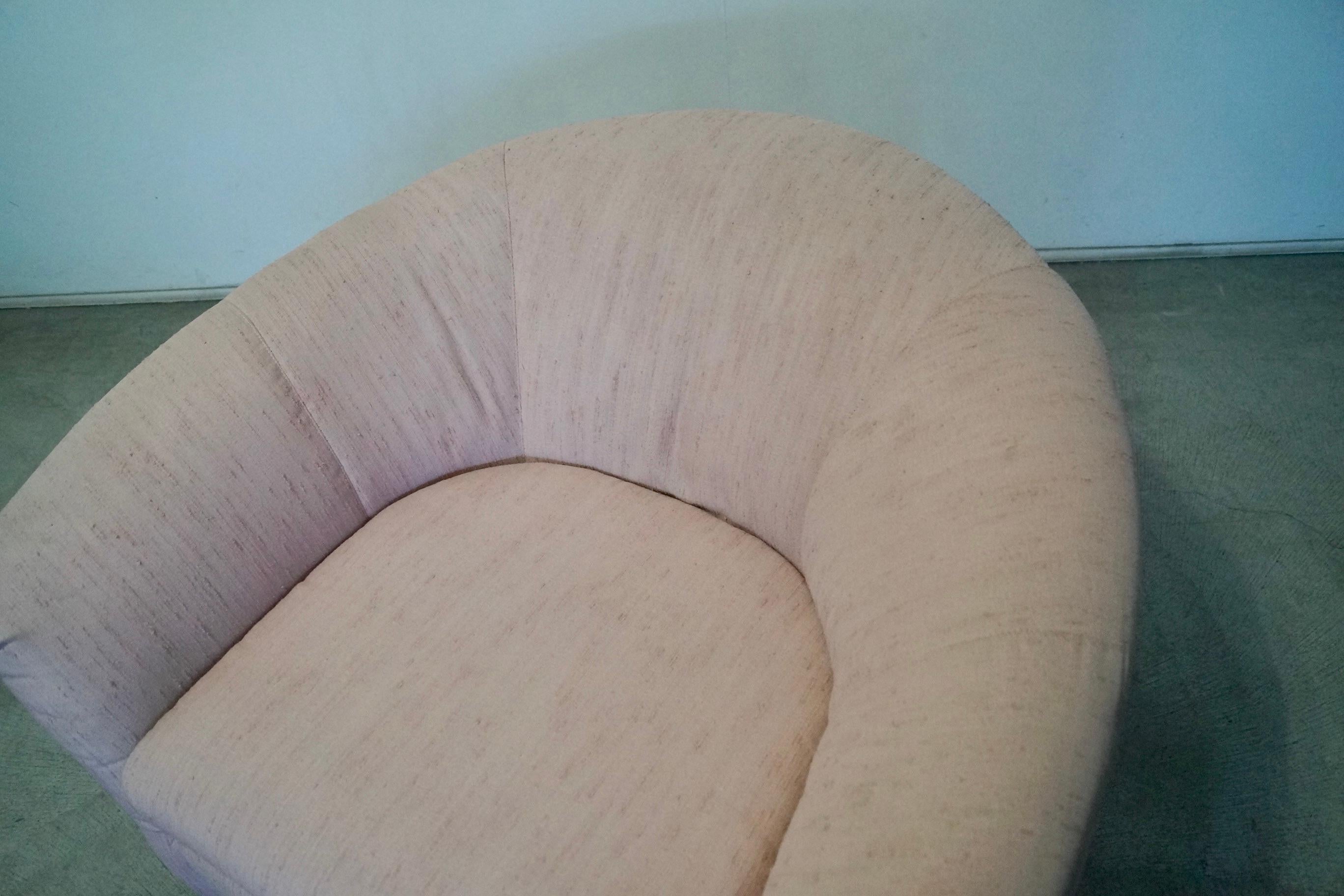 1980's Postmodern Art Deco Barrel Club Lounge Chair For Sale 10