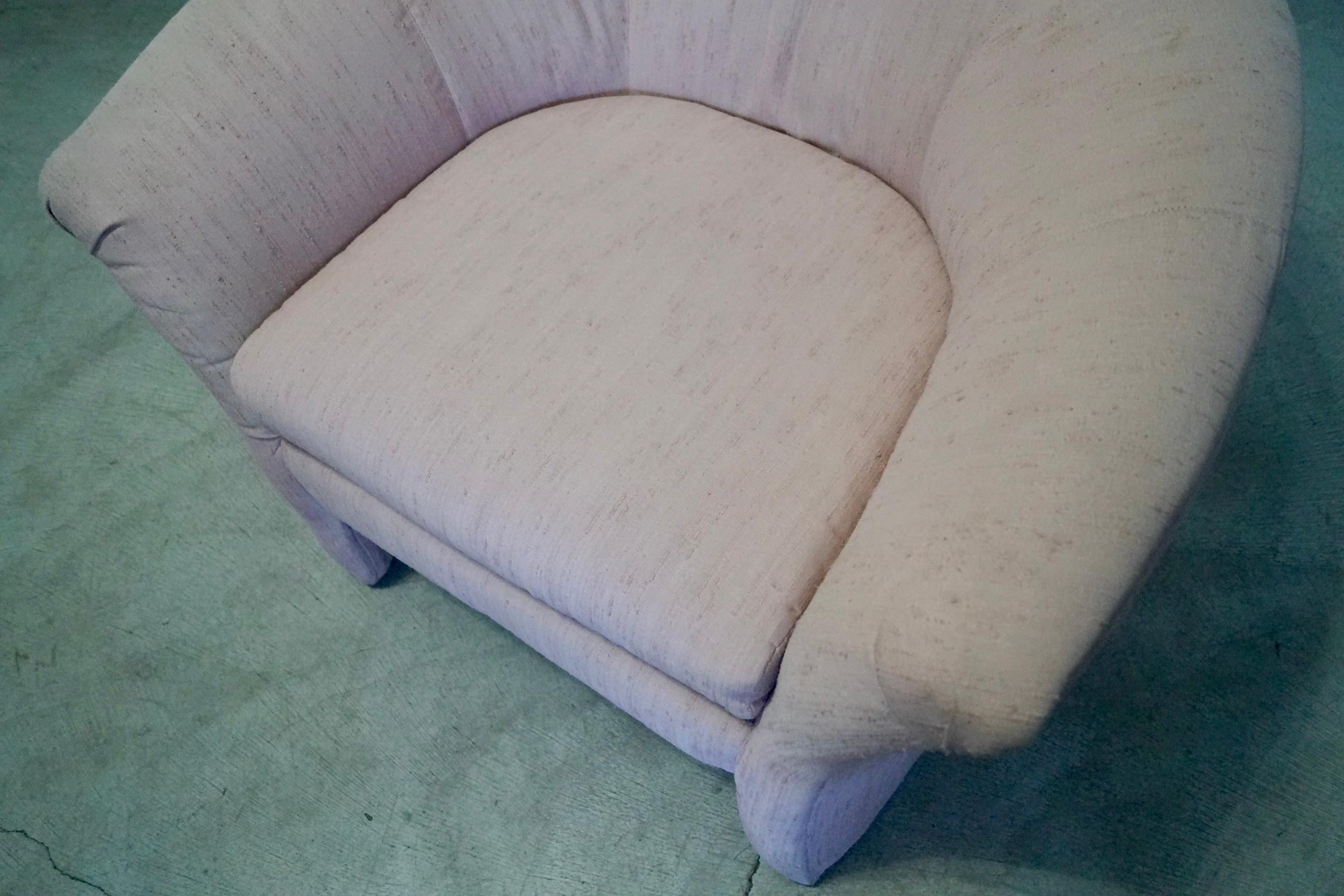 1980's Postmodern Art Deco Barrel Club Lounge Chair For Sale 11