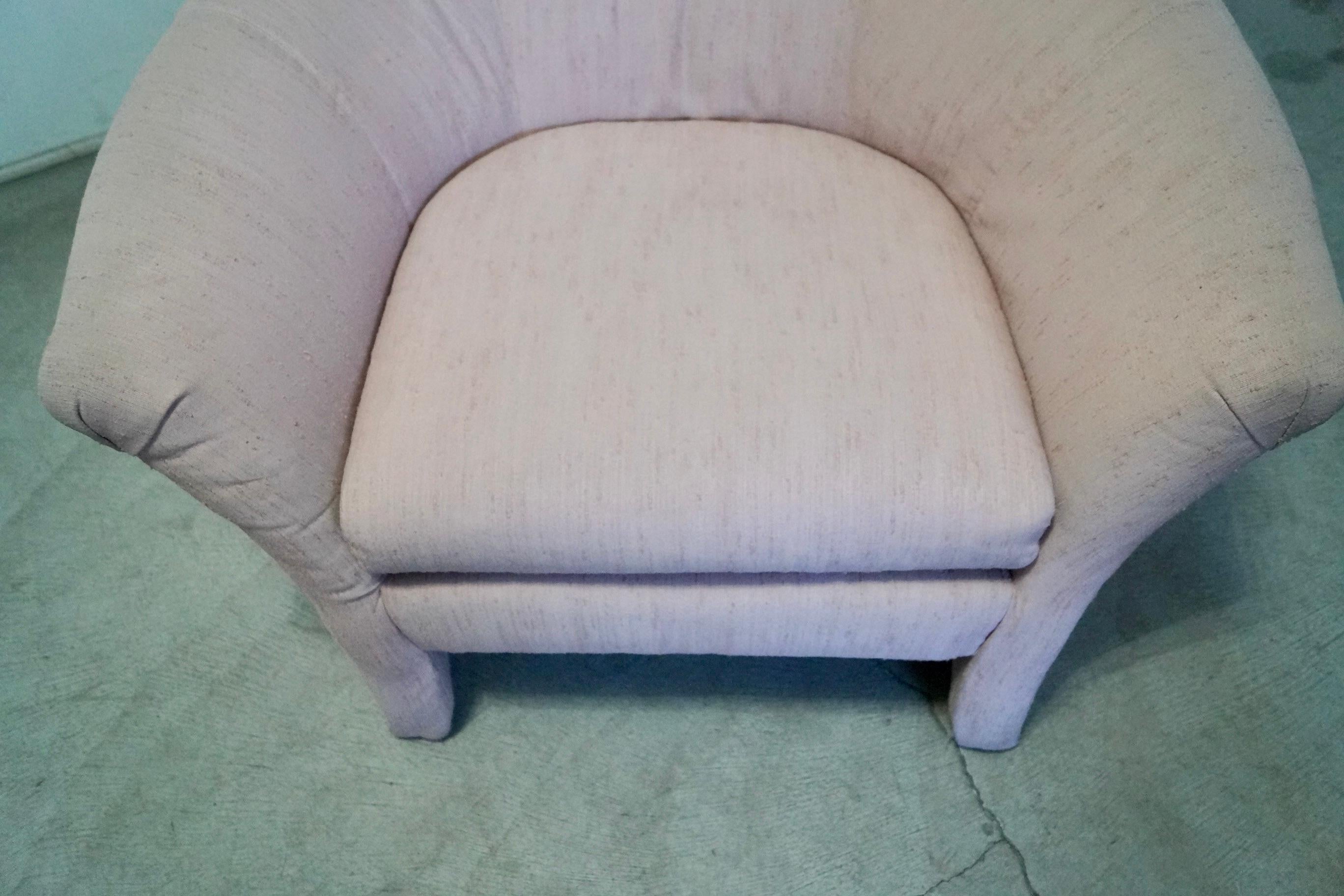 1980er Postmoderner Art Deco Barrel Club Lounge Chair im Angebot 13