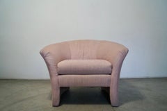 1980's Postmodern Art Deco Barrel Club Lounge Chair