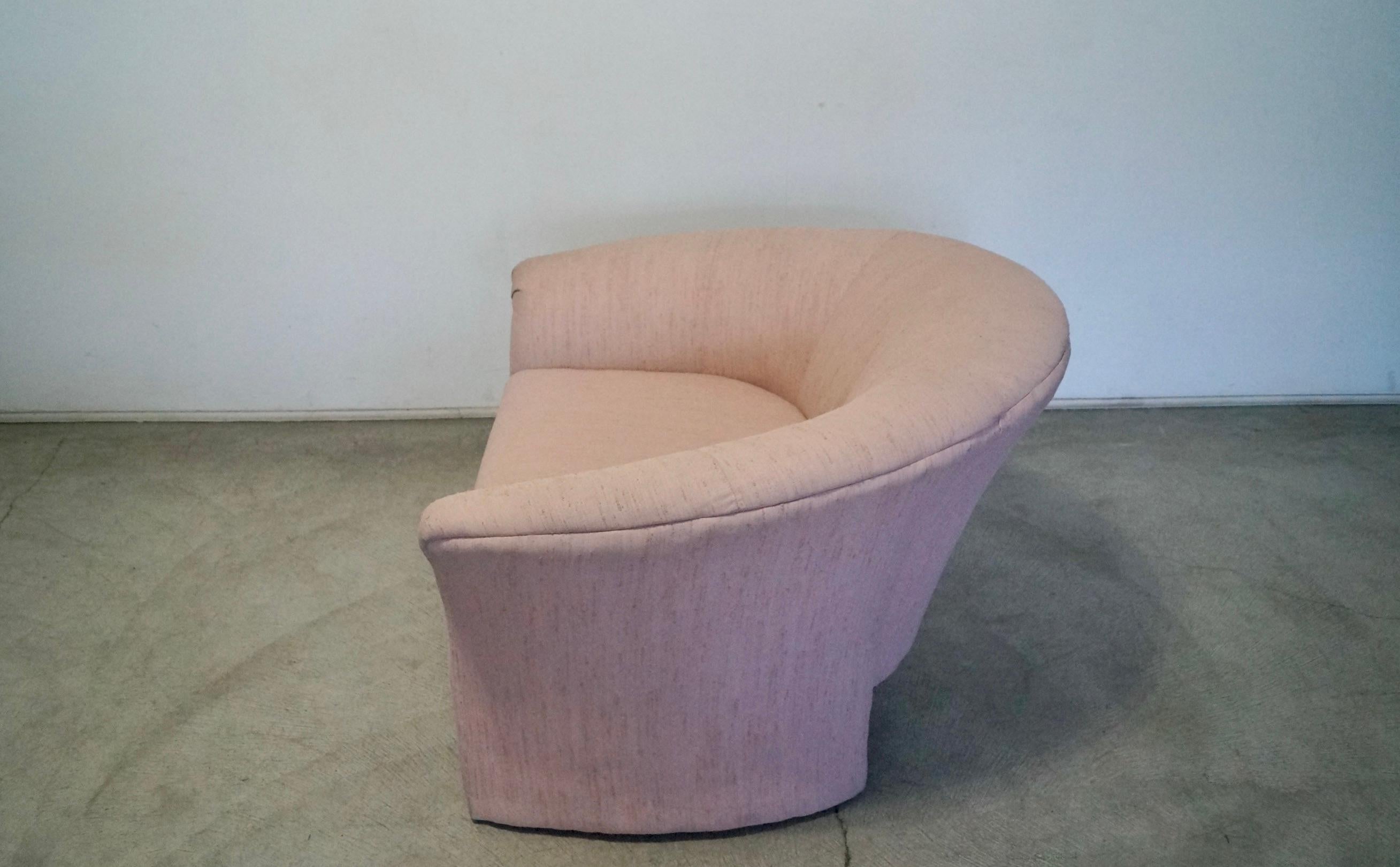 1980er Postmoderner Art Deco Barrel Club Lounge Chair im Angebot 3