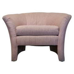 1980's Postmodern Art Deco Barrel Club Lounge Chair