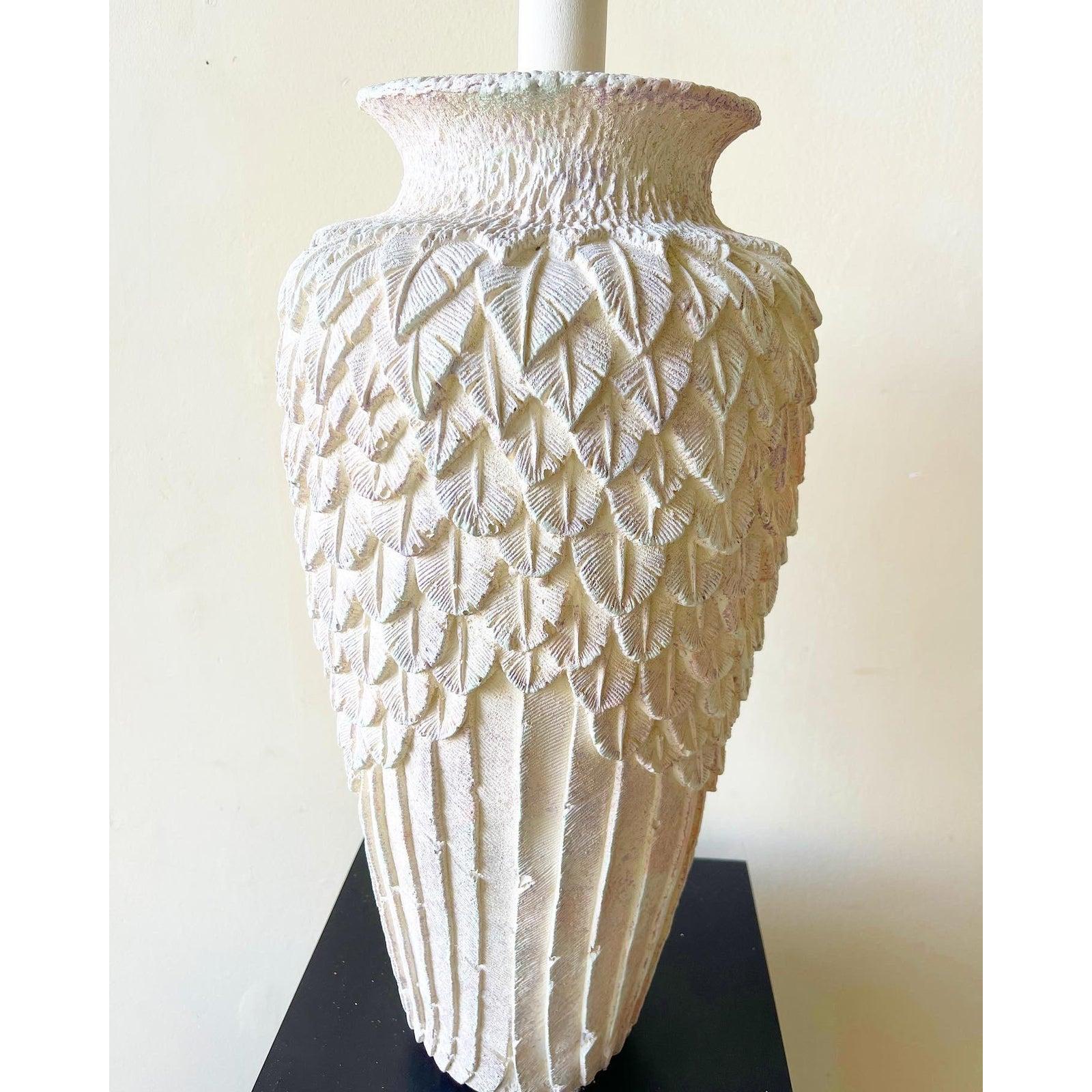 American 1980s Postmodern Banana Leaf Vase Table Lamp For Sale
