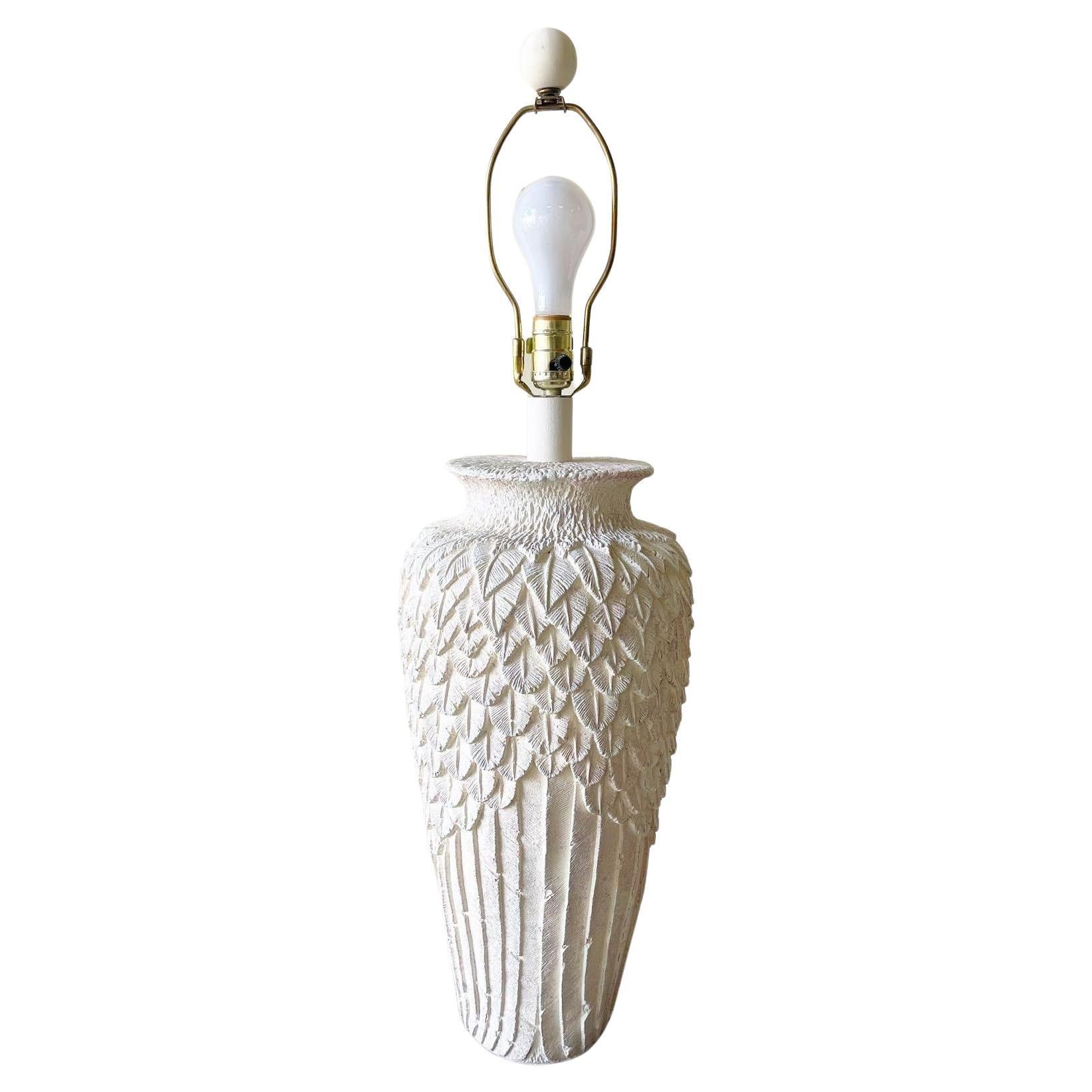 1980s Postmodern Banana Leaf Vase Table Lamp For Sale