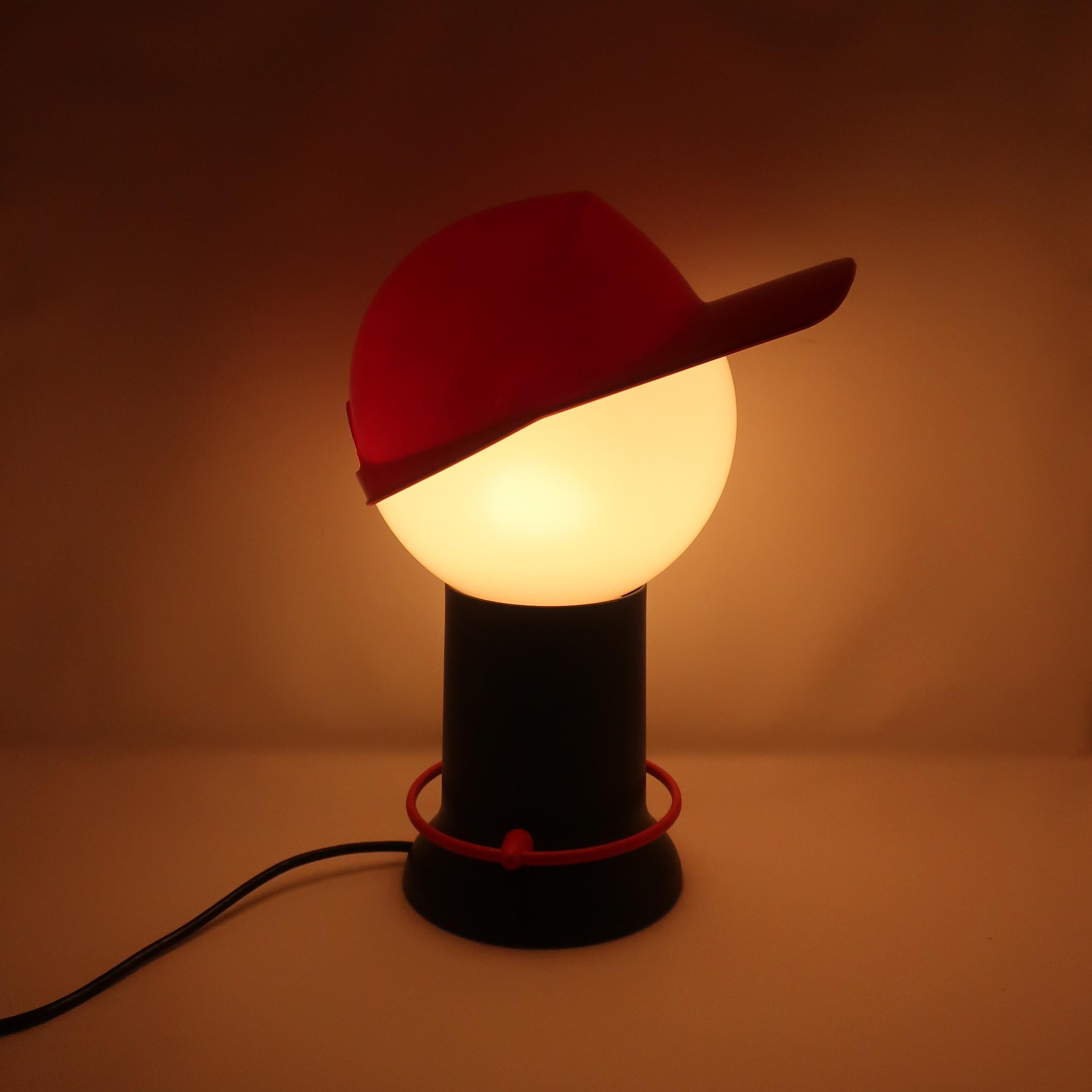 Italian 1980s Postmodern Baseball Cap Table Lamp by Giorgetto Giugiaro for Bilumen For Sale