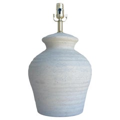 1980s Postmodern Beige Pottery Plaster Table Lamp