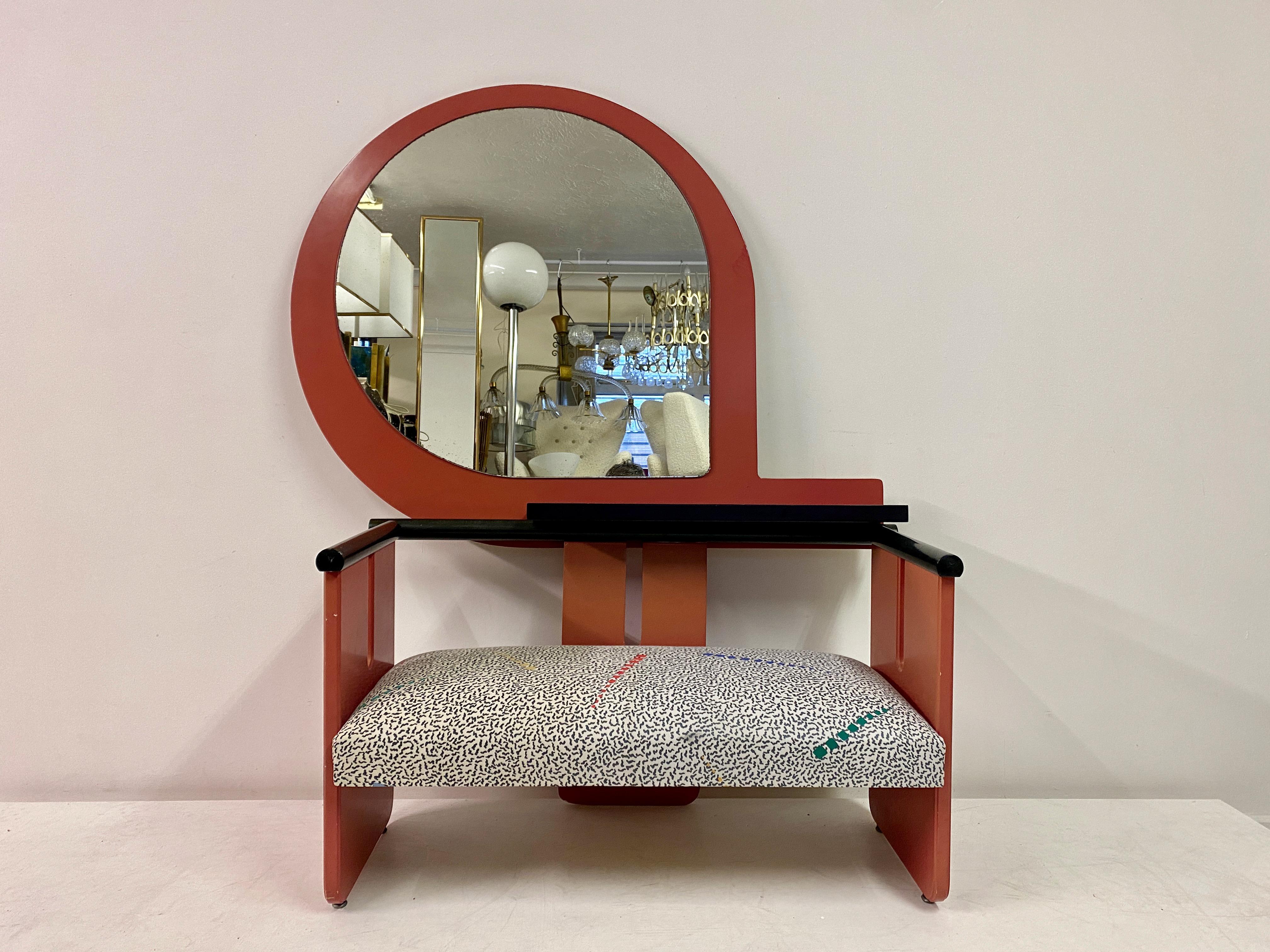 Post-Modern 1980S Postmodern Bench And Mirror For Sale