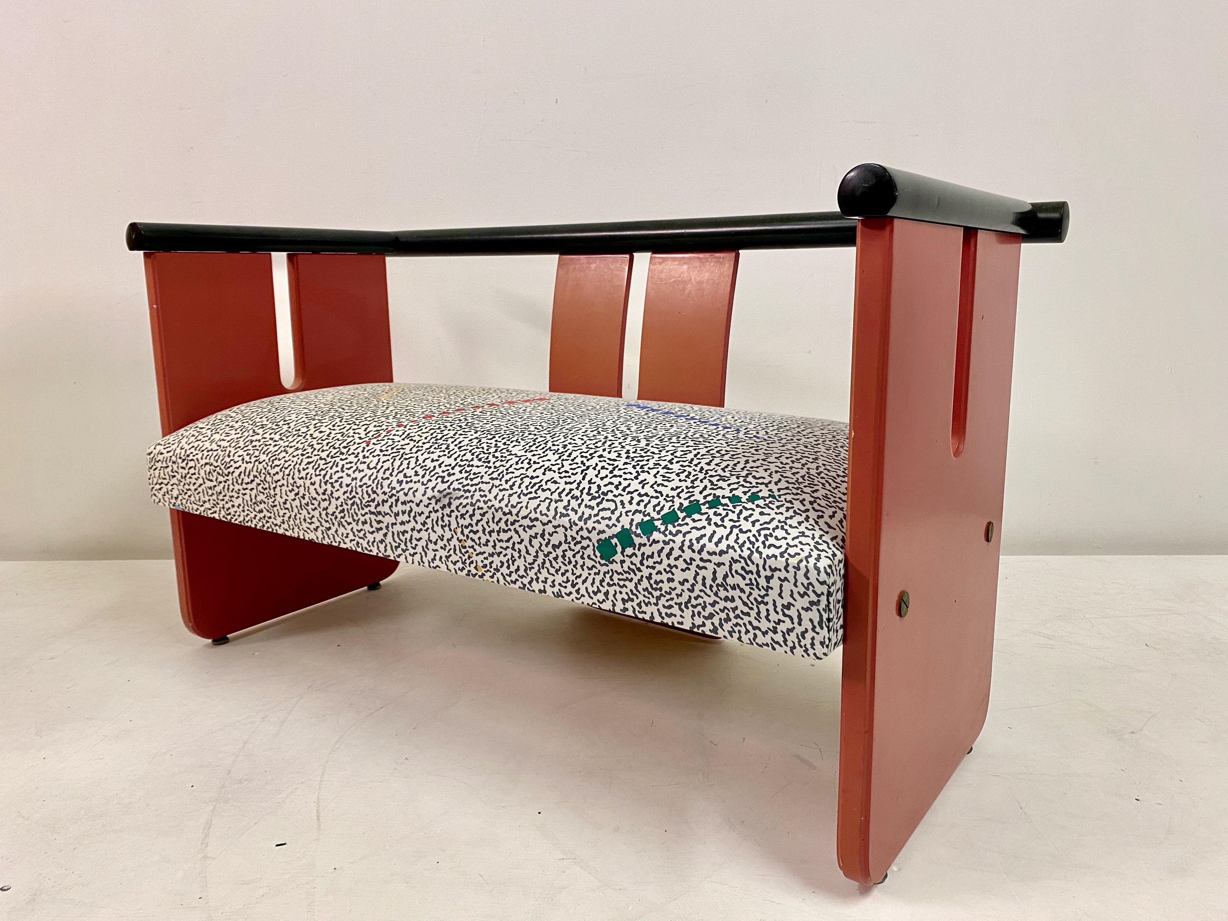 20th Century 1980S Postmodern Bench And Mirror For Sale