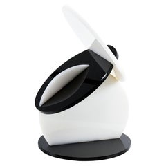 1980s Postmodern Black and White Lucite Acrylic Sculpture