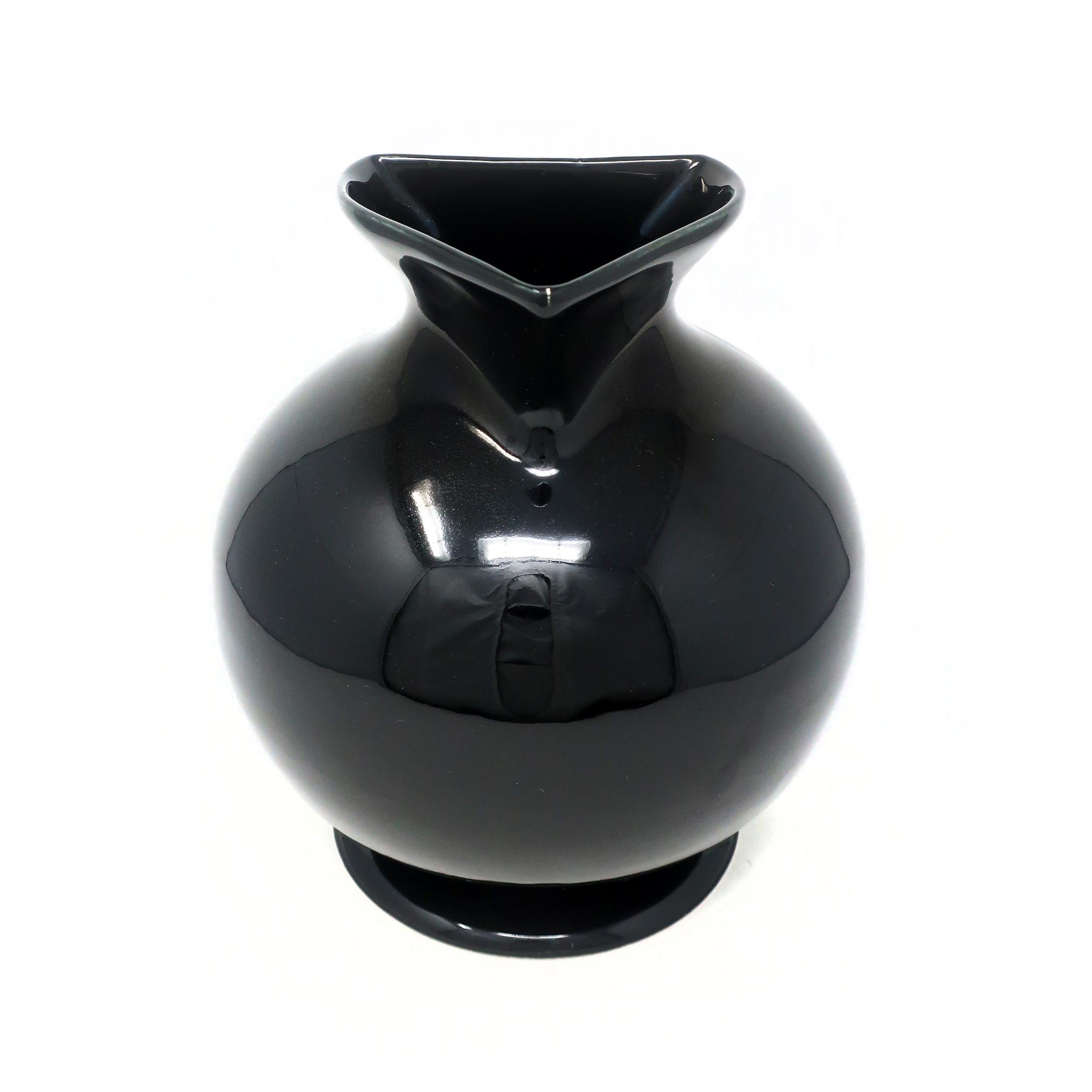 1980s Postmodern Black Ceramic Pitcher by Marco Zanini for Bitossi 2