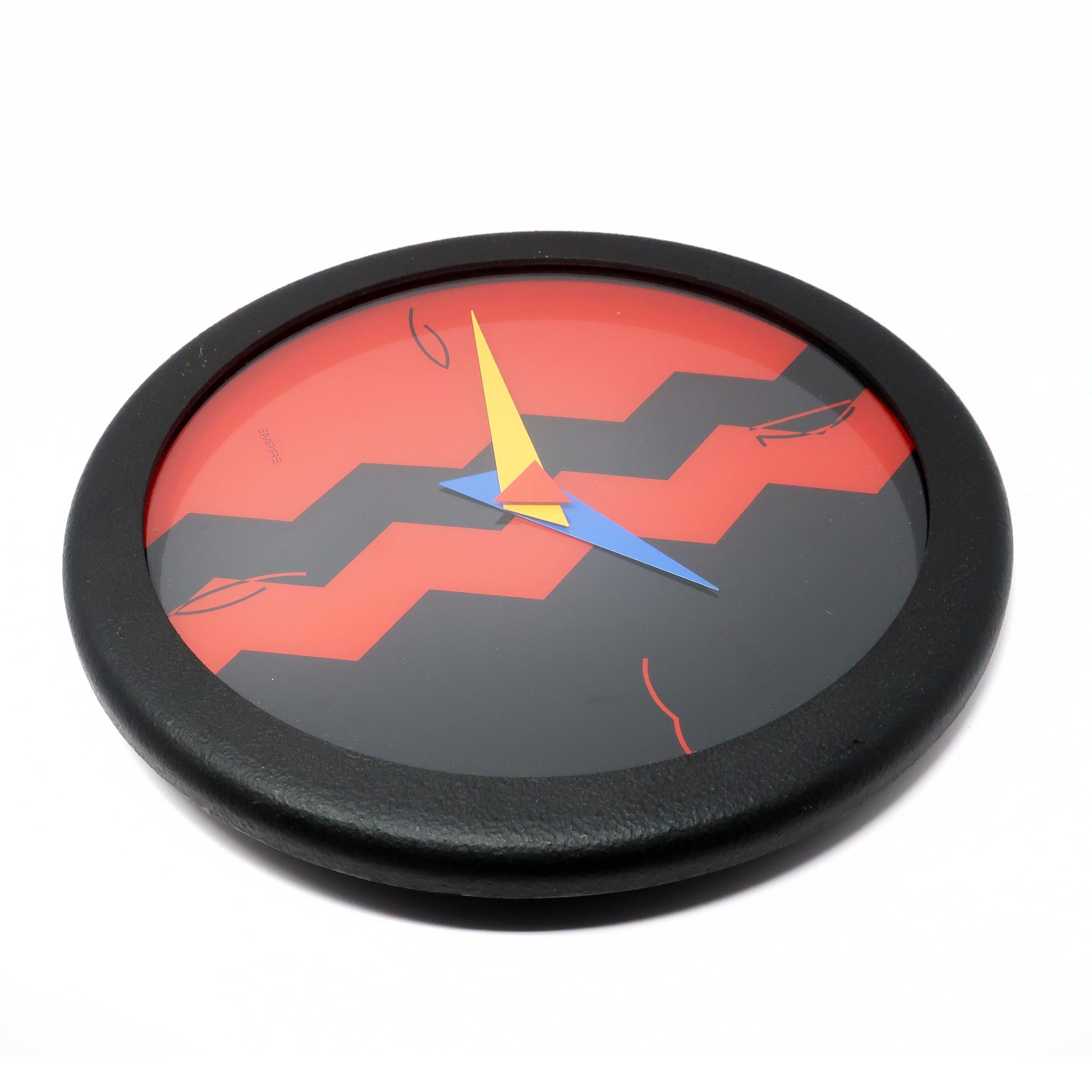 Post-Modern 1980s Postmodern Black Empire Art Products Clock For Sale