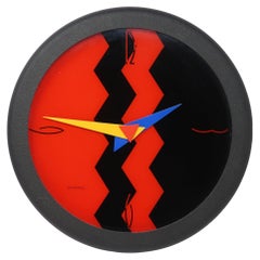 Used 1980s Postmodern Black Empire Art Products Clock