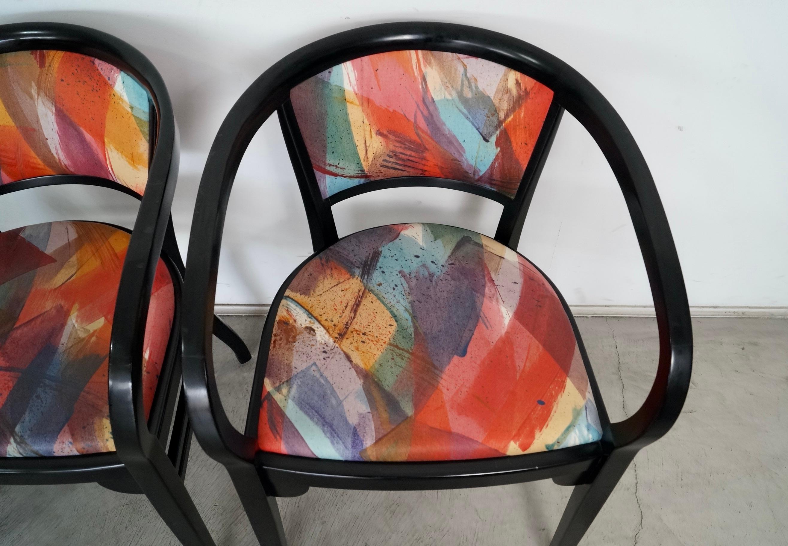 Poltrone da pranzo postmoderne degli anni '80 laccate di nero di Nienkamper - Set di 4 in vendita 5